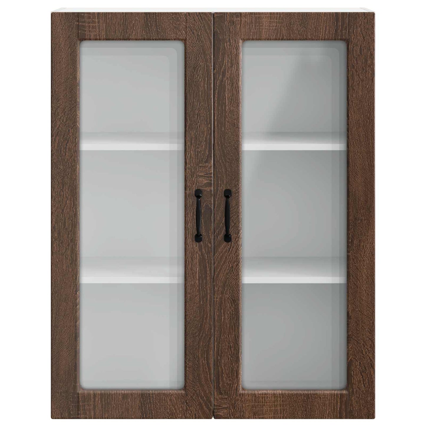 Wall Glass Cabinet PORTO Brown Oak 80 x 31 x 100 cm