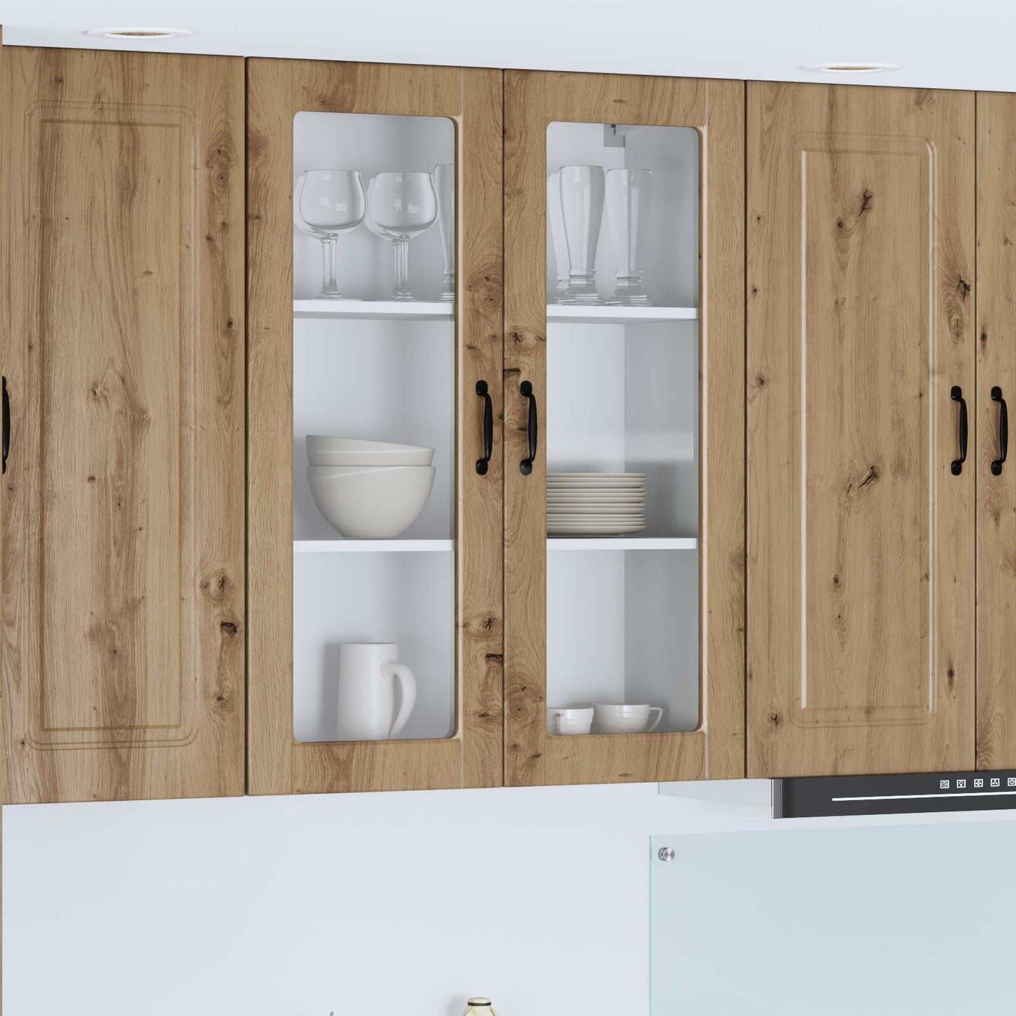 Wall Glass Cabinet PORTO Artisan Oak 80 x 31 x 100 cm