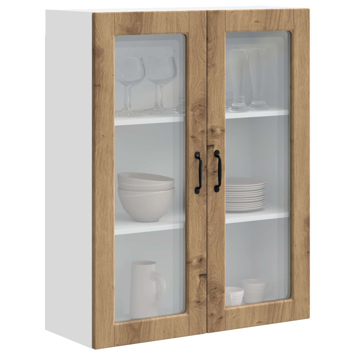 Wall Glass Cabinet PORTO Artisan Oak 80 x 31 x 100 cm