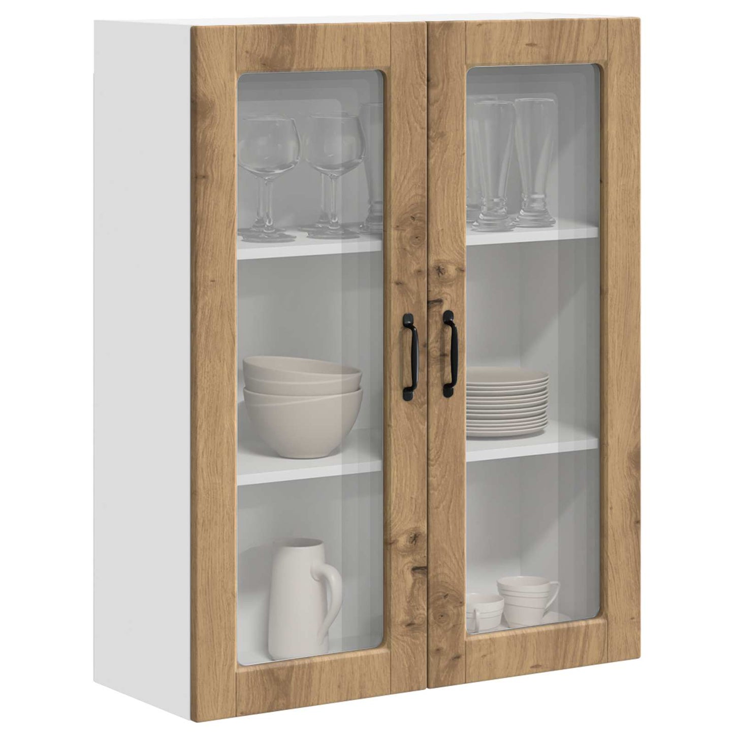 Wall Glass Cabinet PORTO Artisan Oak 80 x 31 x 100 cm