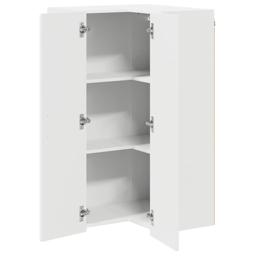 Wall Corner Cabinet PORTO White 57 x 57 x 100 cm