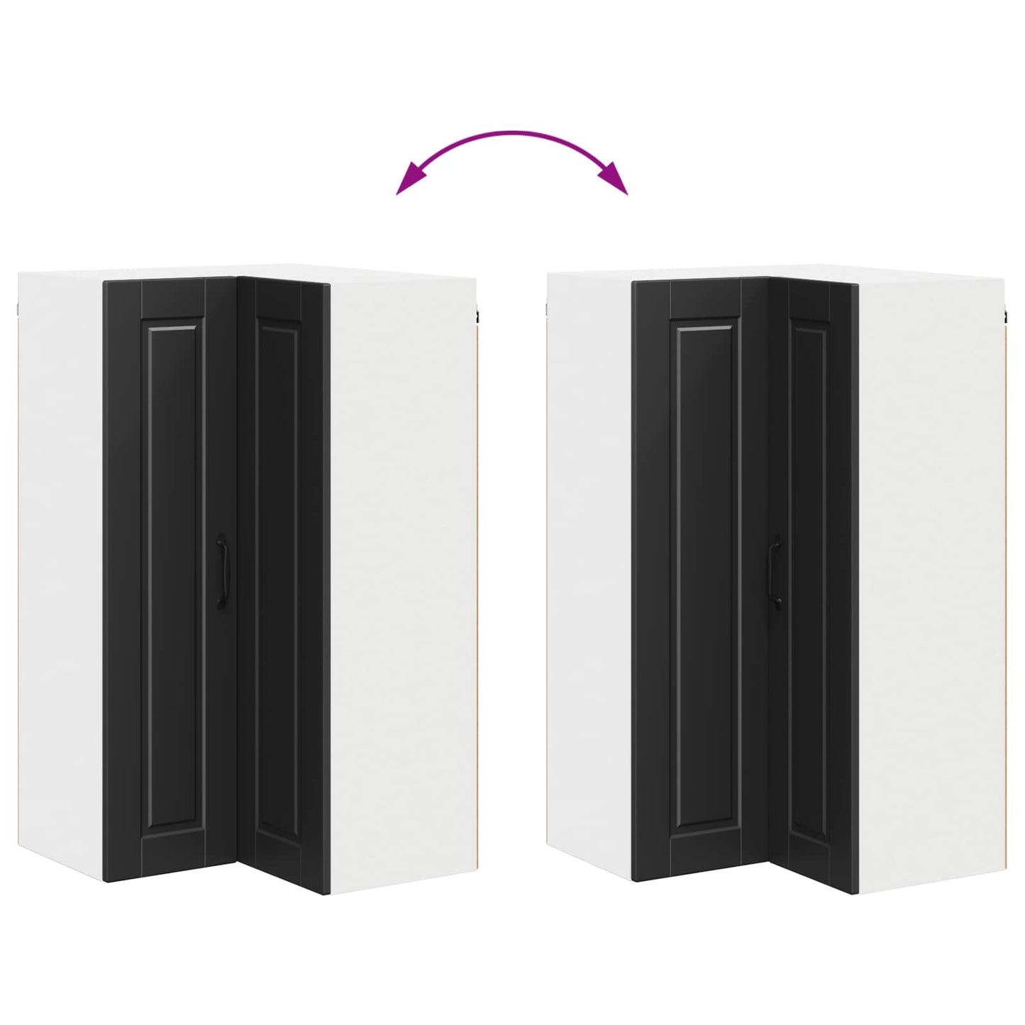 Wall Corner Cabinet PORTO Black 57 x 57 x 100 cm