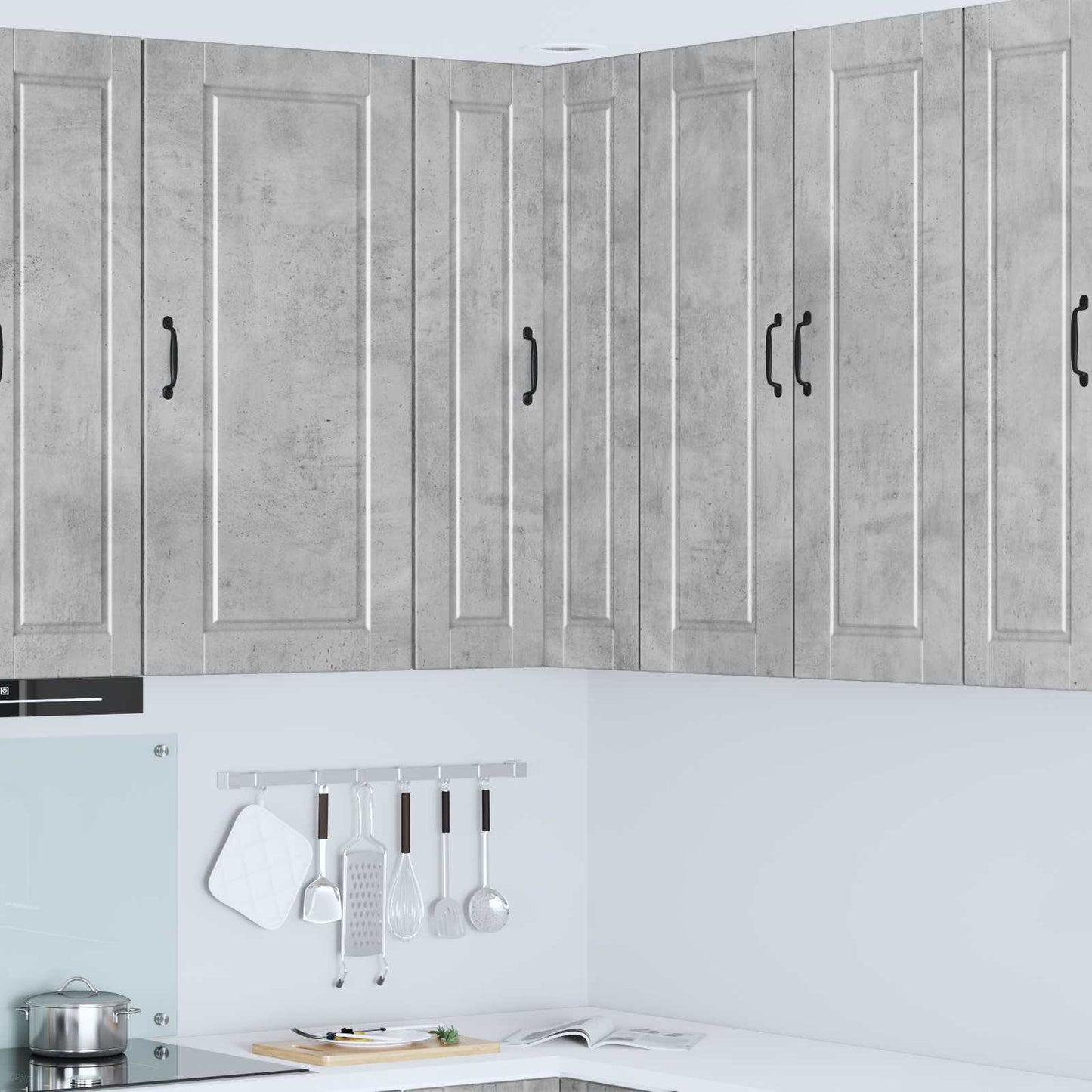 Wall Corner Cabinet PORTO Concrete Grey 57 x 57 x 100 cm