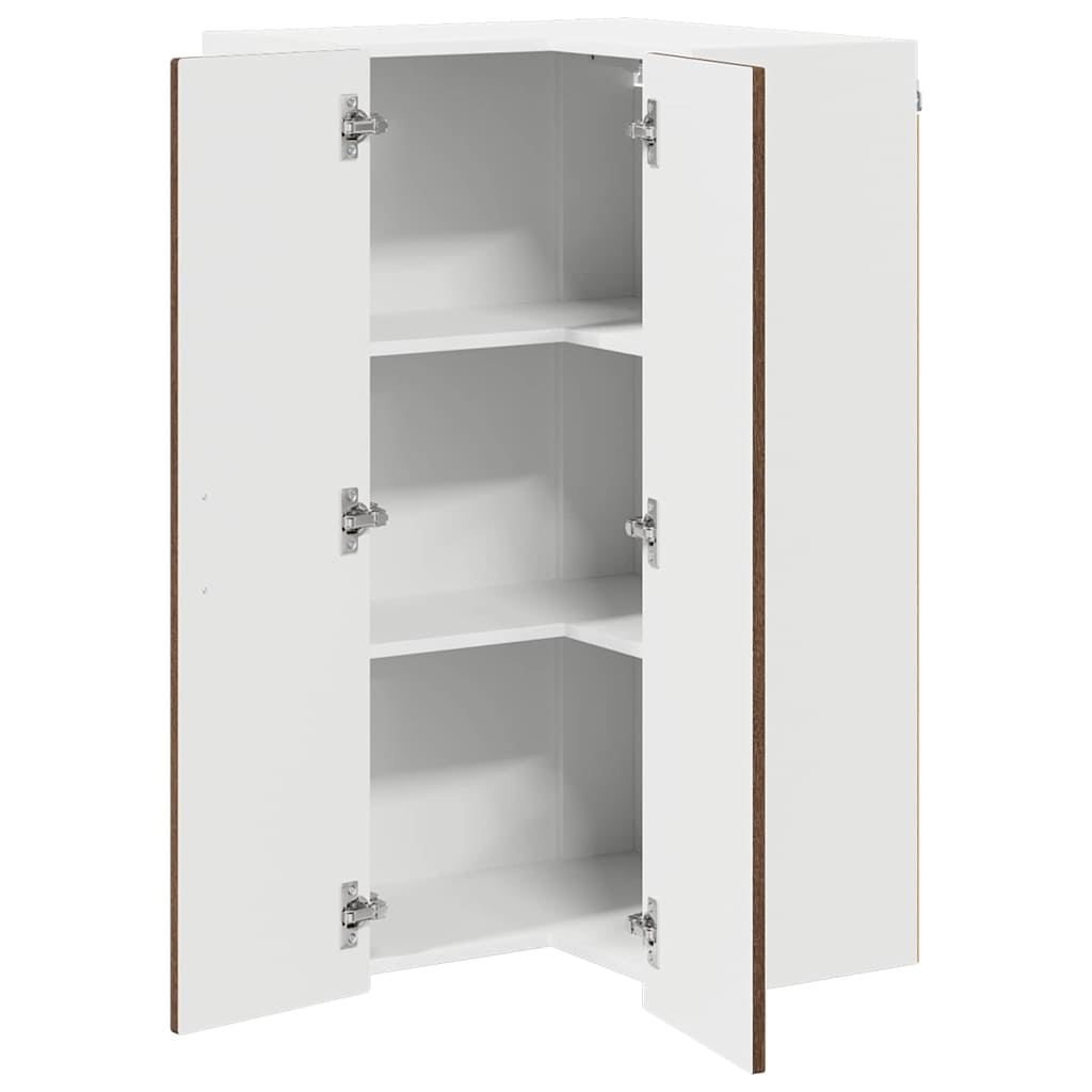 Wall Corner Cabinet PORTO Brown Oak 57 x 57 x 100 cm