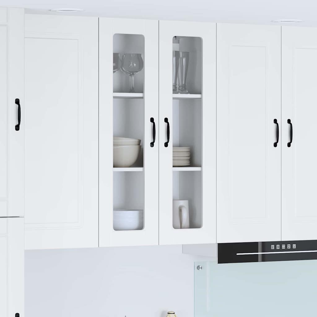 Wall Glass Cabinet PORTO White 60 x 31 x 100 cm Engineered Wood