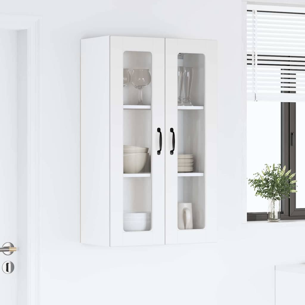 Wall Glass Cabinet PORTO White 60 x 31 x 100 cm Engineered Wood
