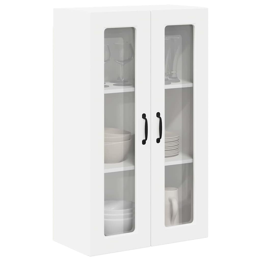 Wall Glass Cabinet PORTO White 60 x 31 x 100 cm Engineered Wood