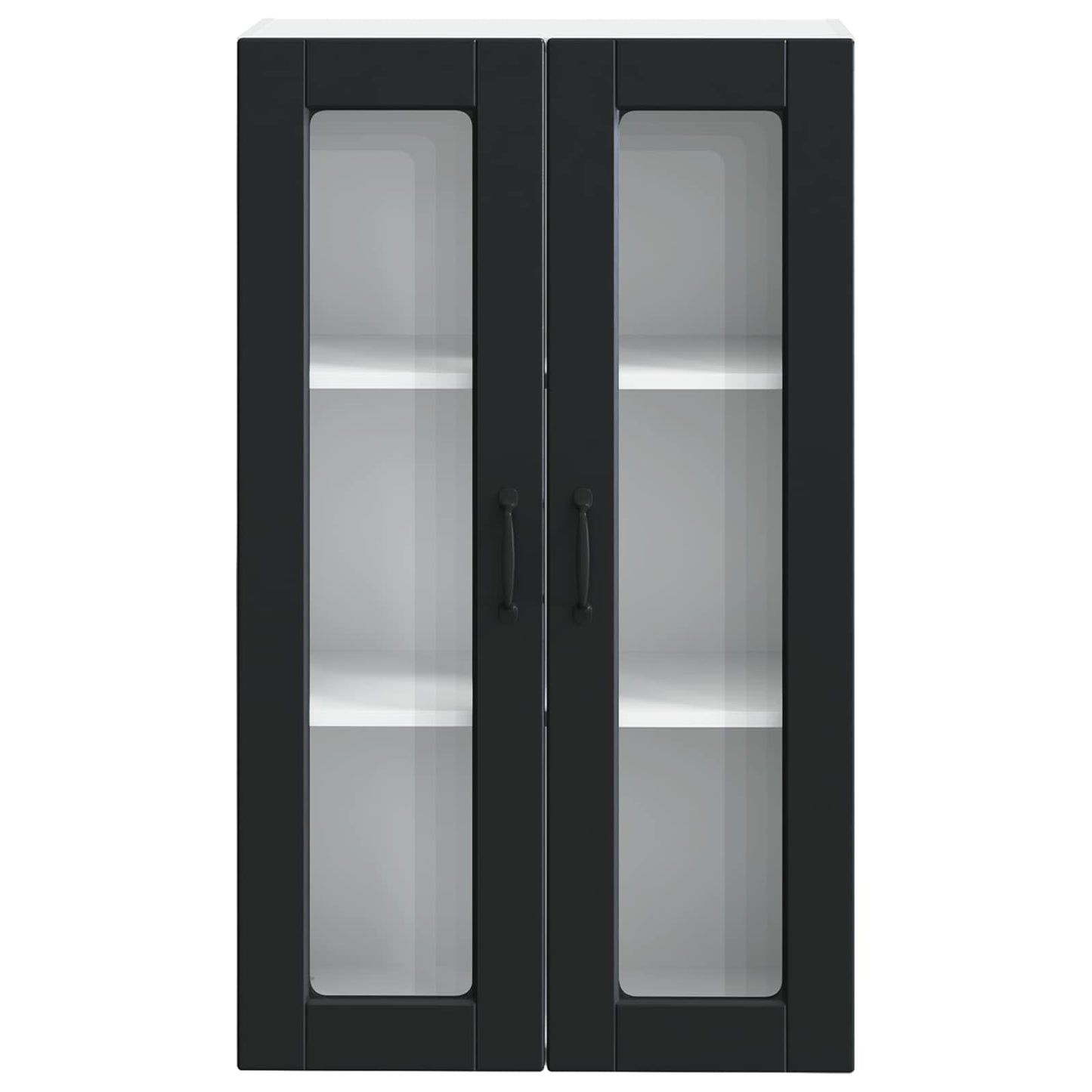 Wall Glass Cabinet PORTO Black 60 x 31 x 100 cm Engineered Wood