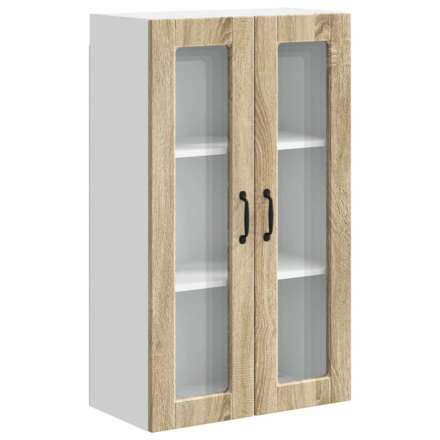 Wall Glass Cabinet PORTO Sonoma Oak 60 x 31 x 100 cm
