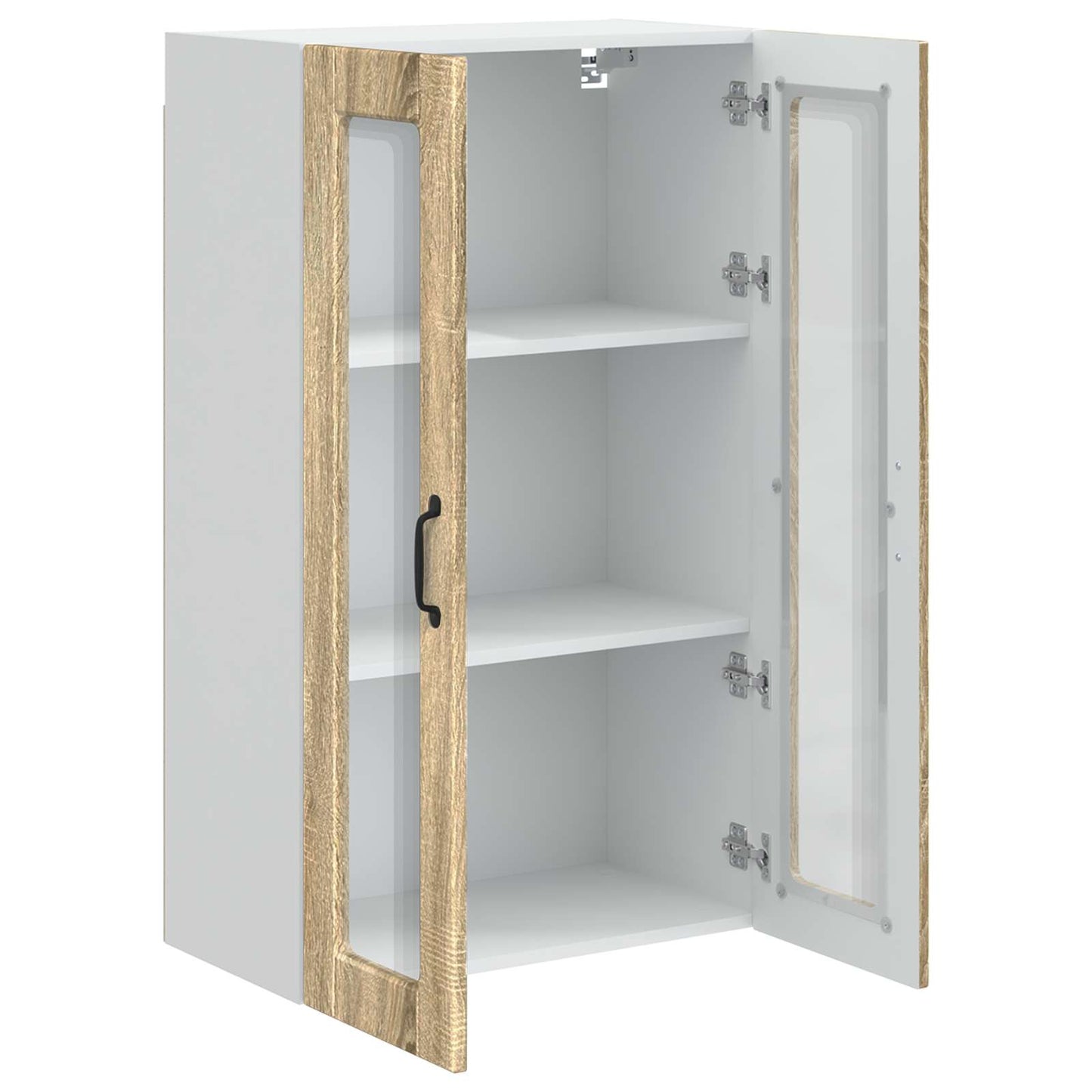 Wall Glass Cabinet PORTO Sonoma Oak 60 x 31 x 100 cm