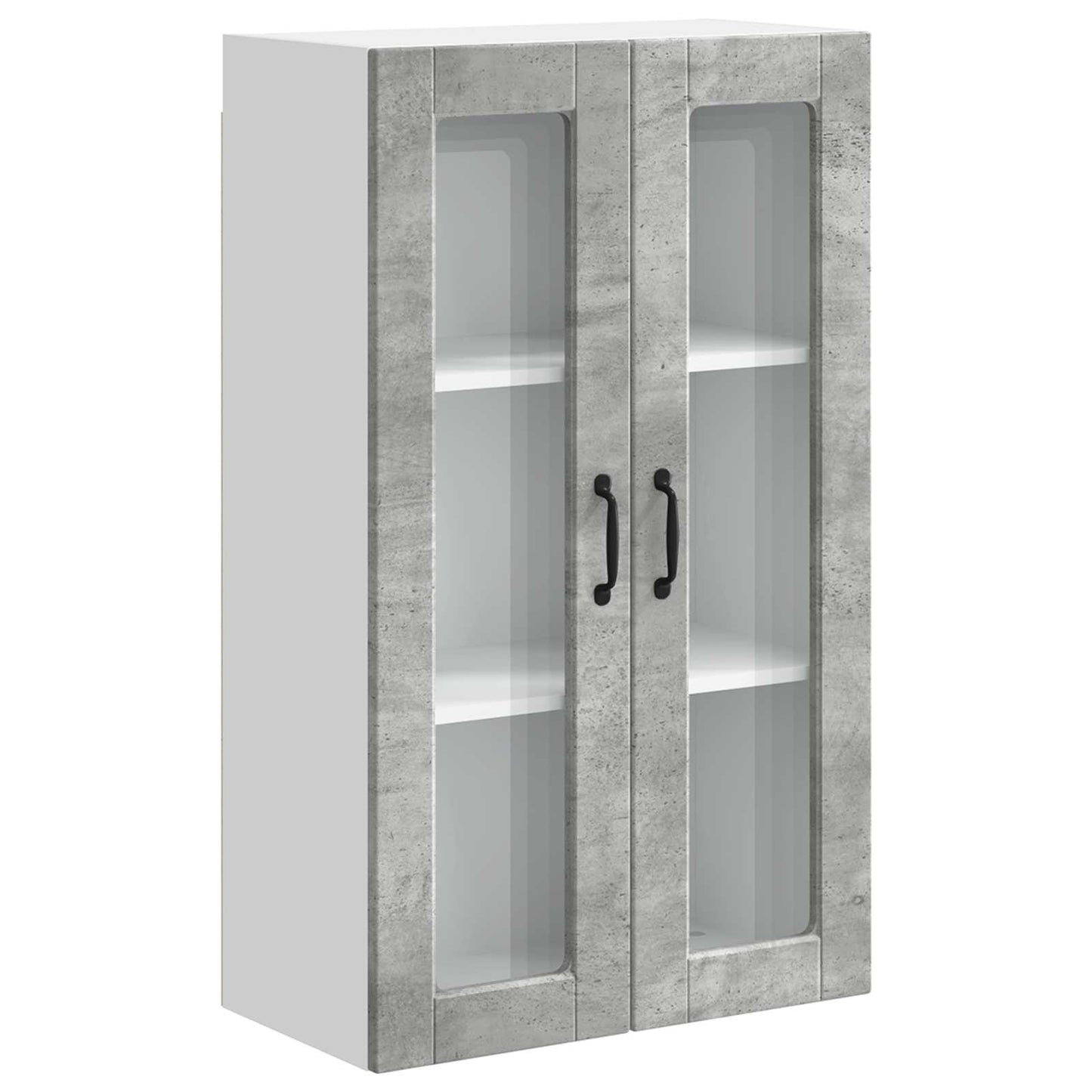 Wall Glass Cabinet PORTO Concrete Grey 60 x 31 x 100 cm