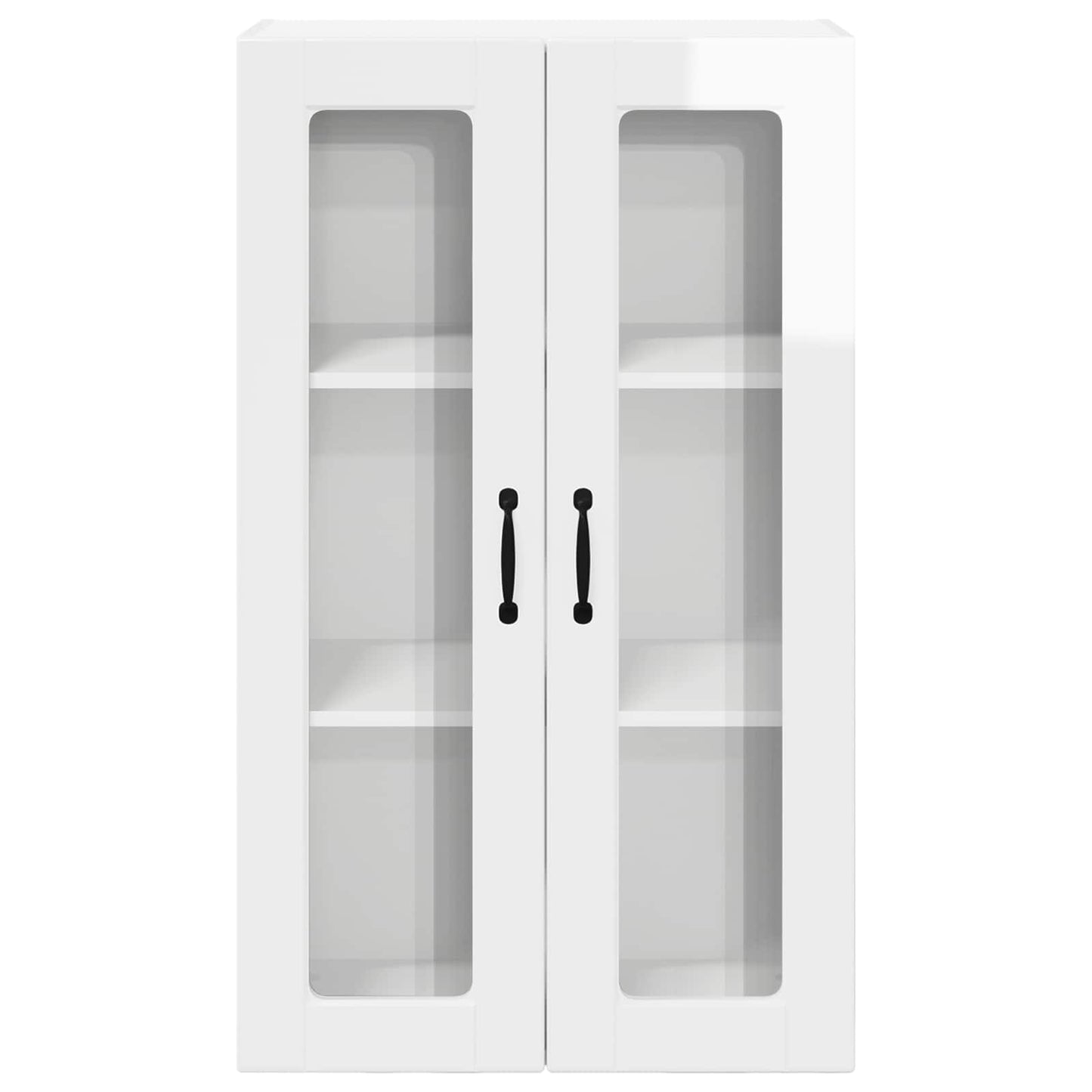 Wall Glass Cabinet PORTO High Gloss White 60 x 31 x 100 cm