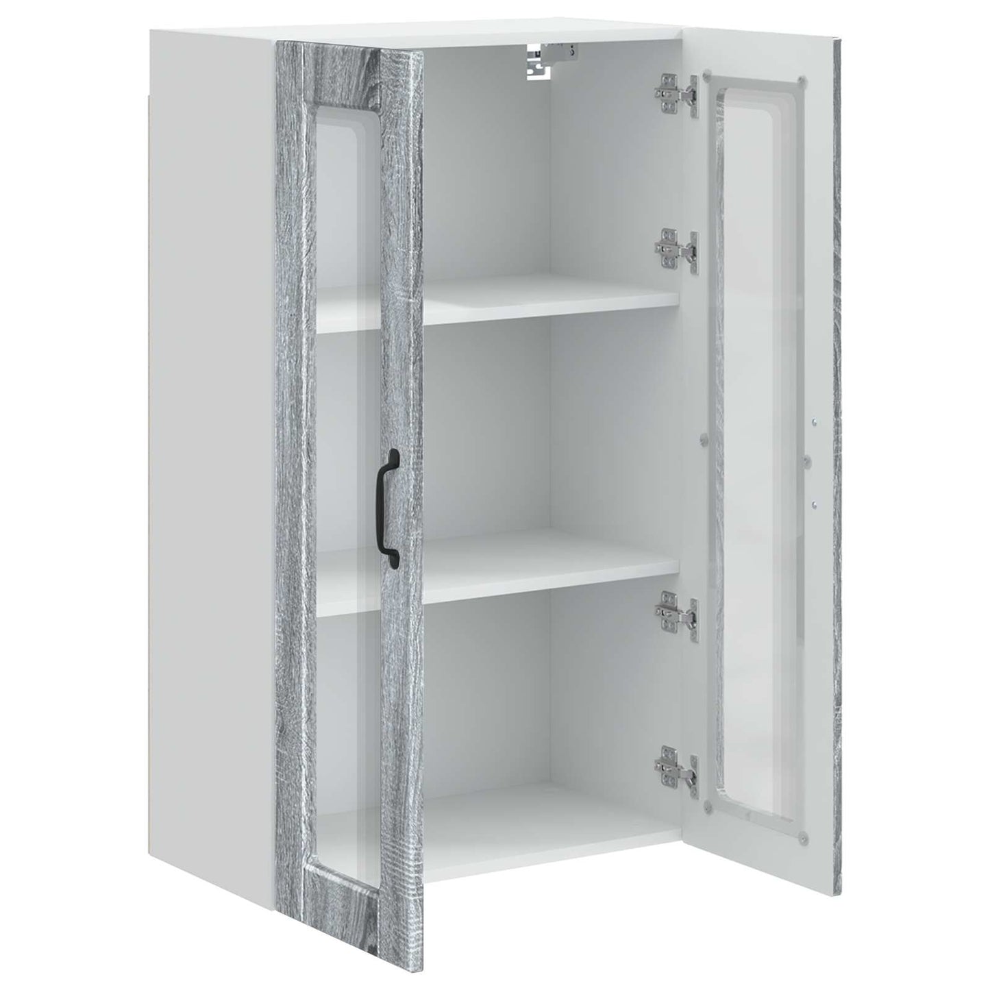 Wall Glass Cabinet PORTO Grey Sonoma 60 x 31 x 100 cm