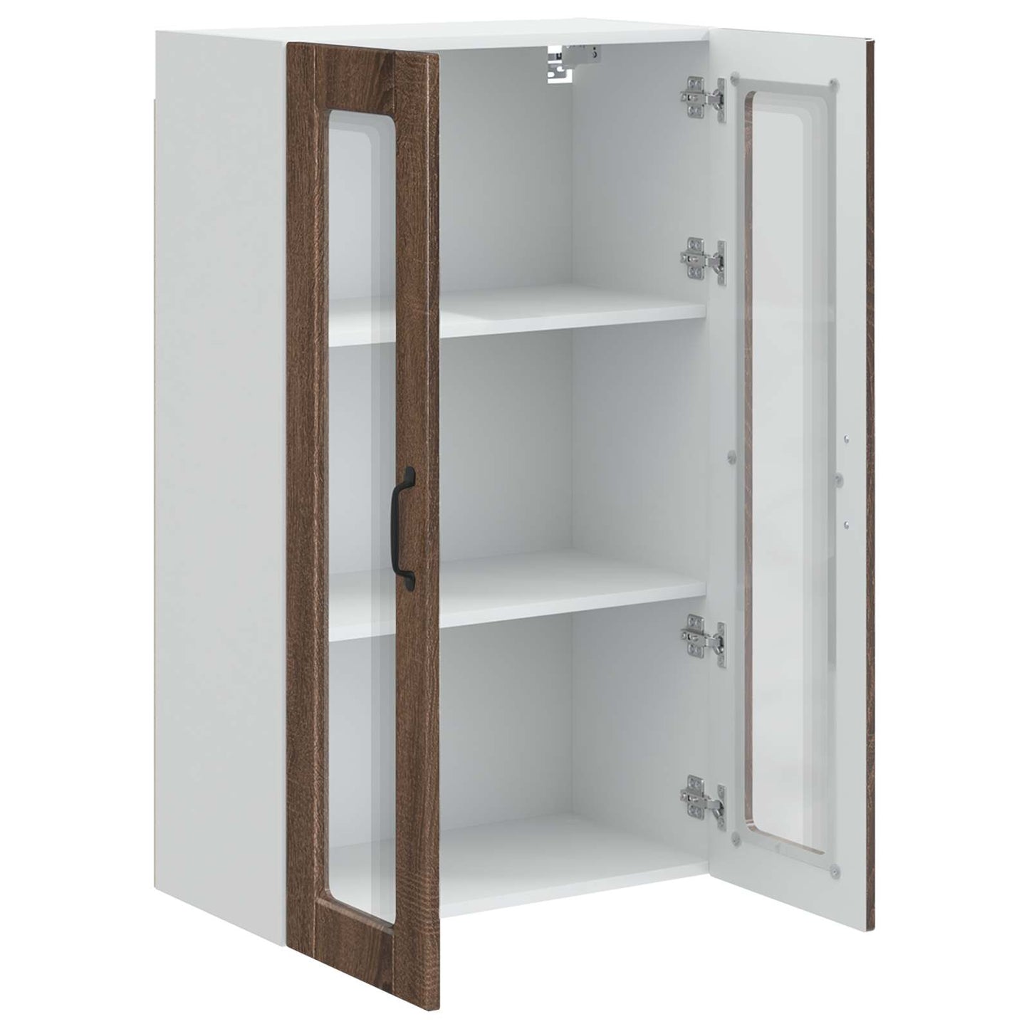 Wall Glass Cabinet PORTO Brown Oak 60 x 31 x 100 cm
