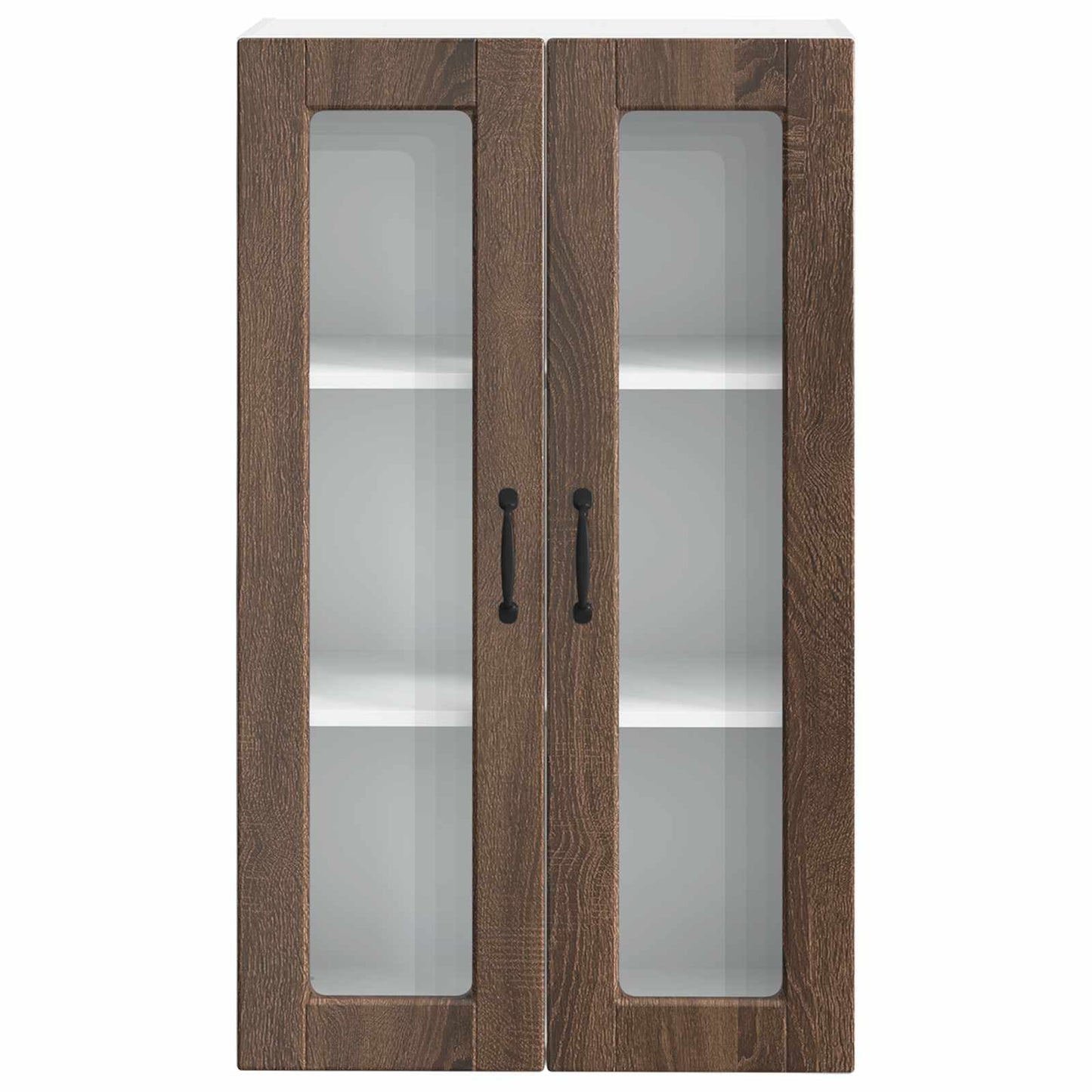 Wall Glass Cabinet PORTO Brown Oak 60 x 31 x 100 cm