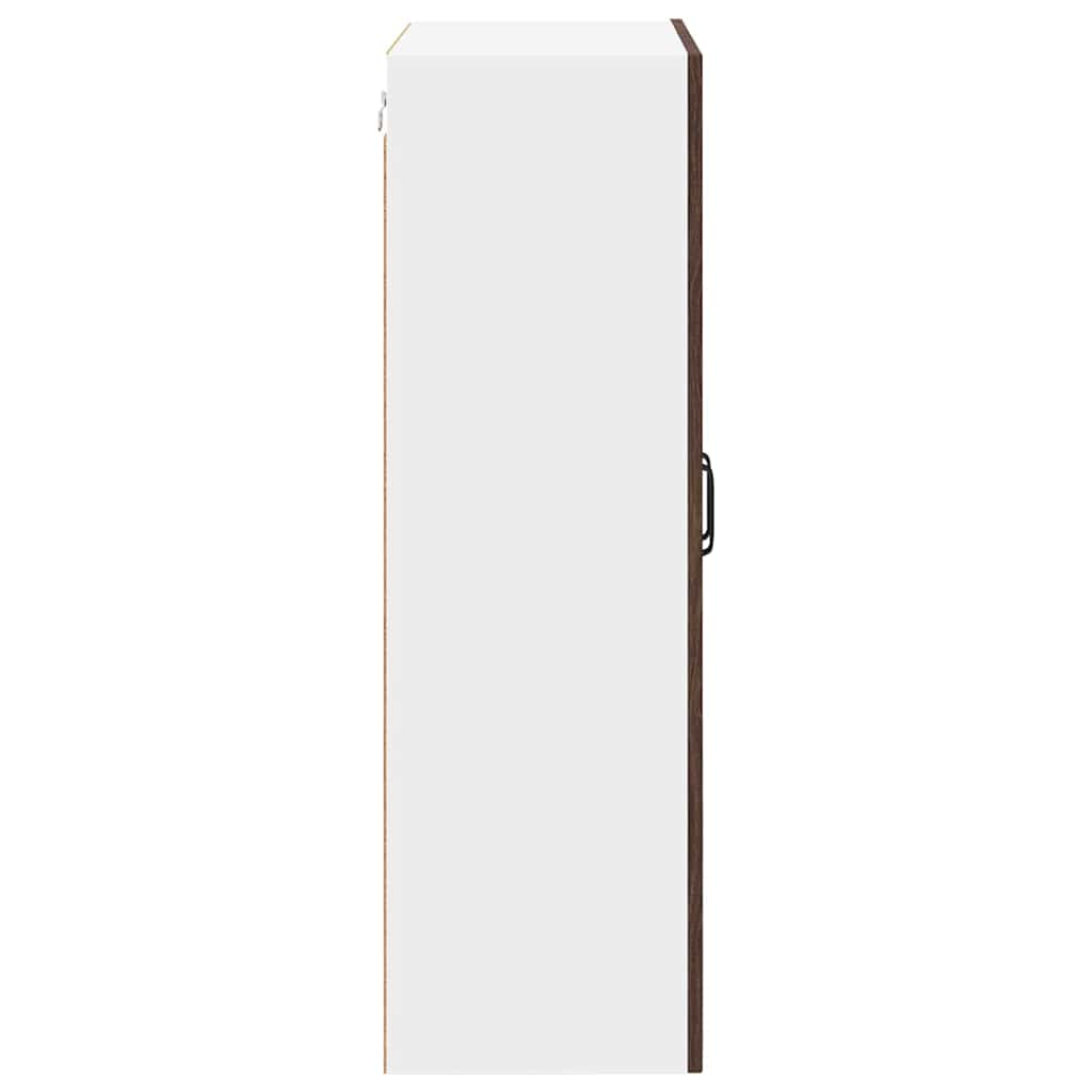 Wall Glass Cabinet PORTO Brown Oak 60 x 31 x 100 cm