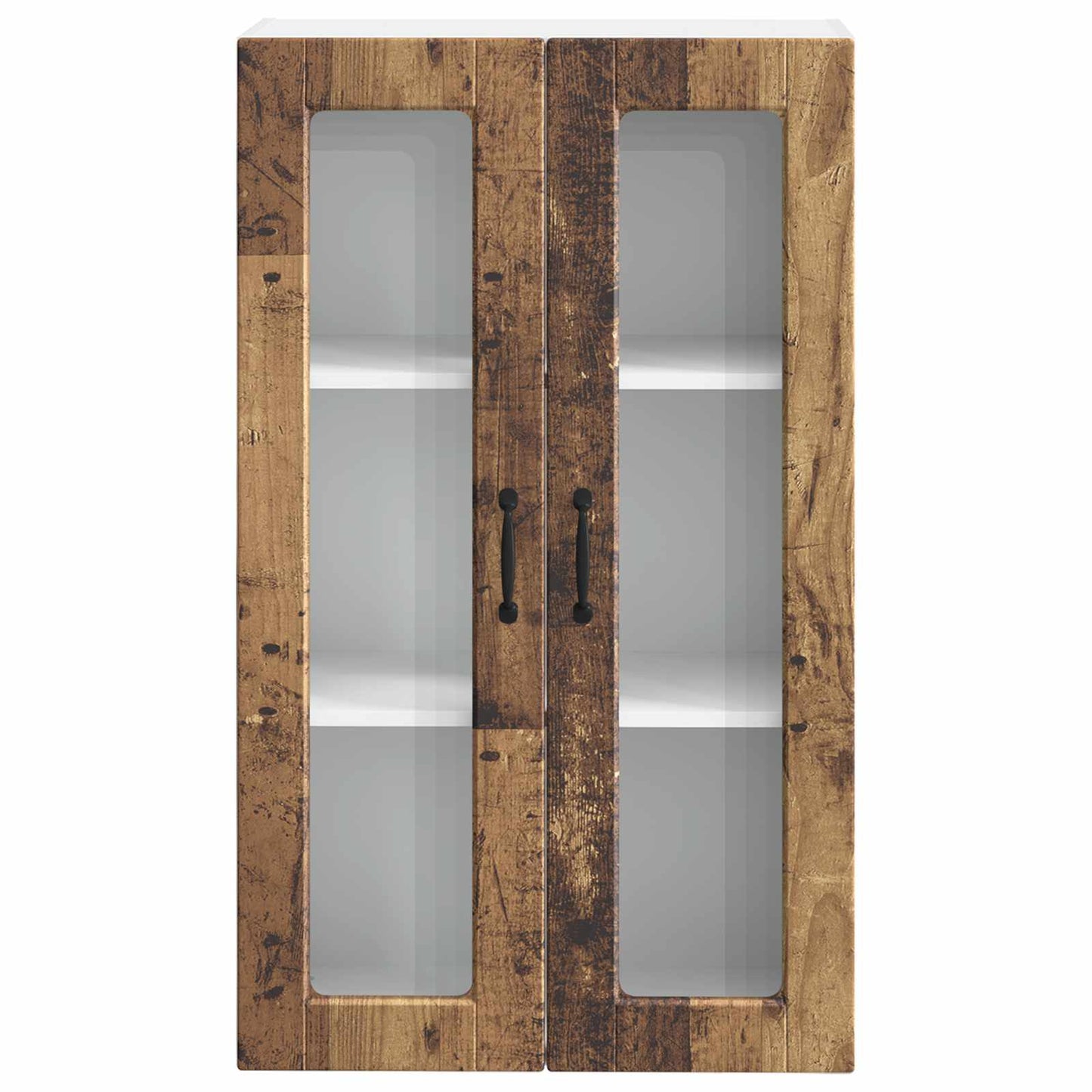 Wall Glass Cabinet PORTO Old Wood 60 x 31 x 100 cm