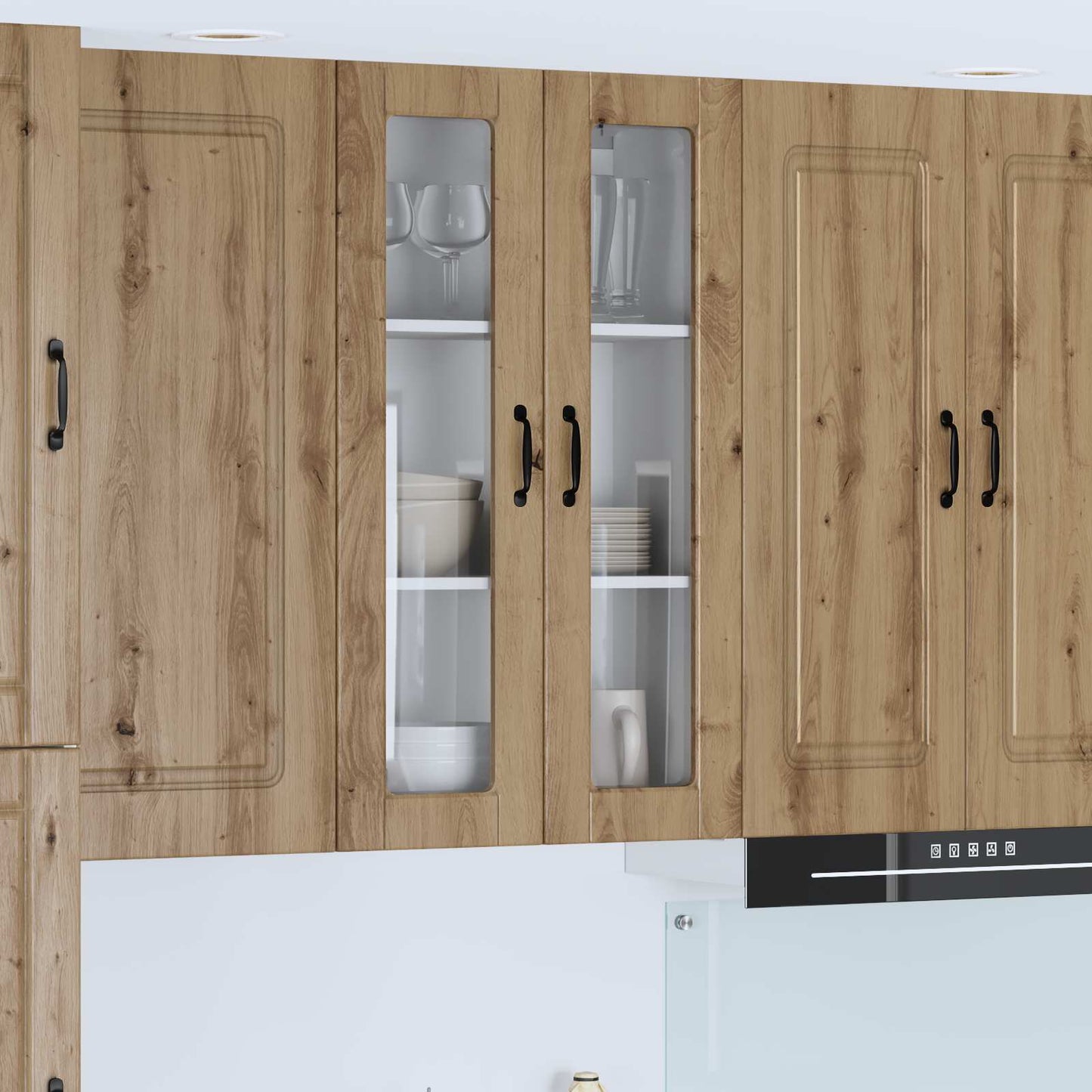 Wall Glass Cabinet PORTO Artisan Oak 60 x 31 x 100 cm