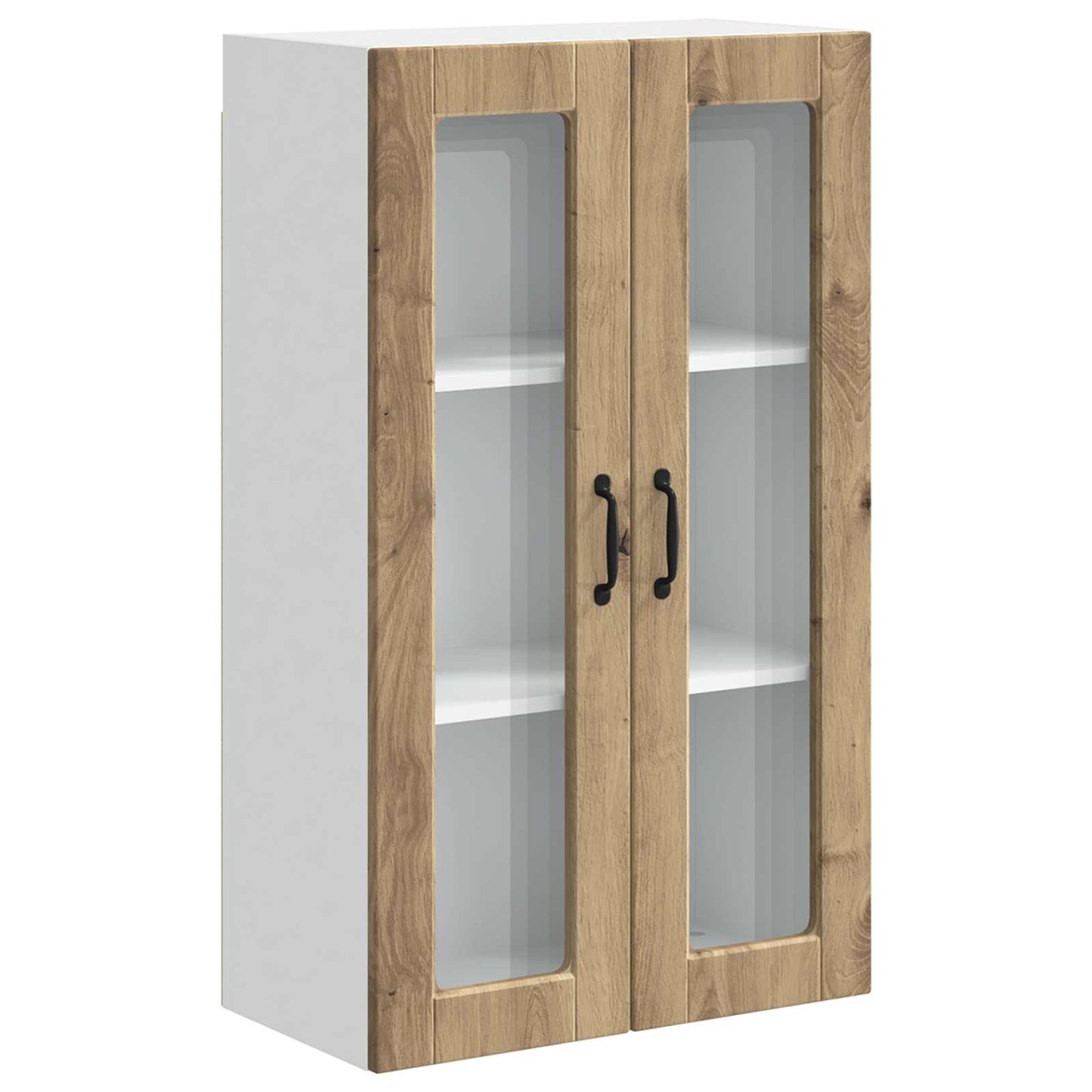 Wall Glass Cabinet PORTO Artisan Oak 60 x 31 x 100 cm