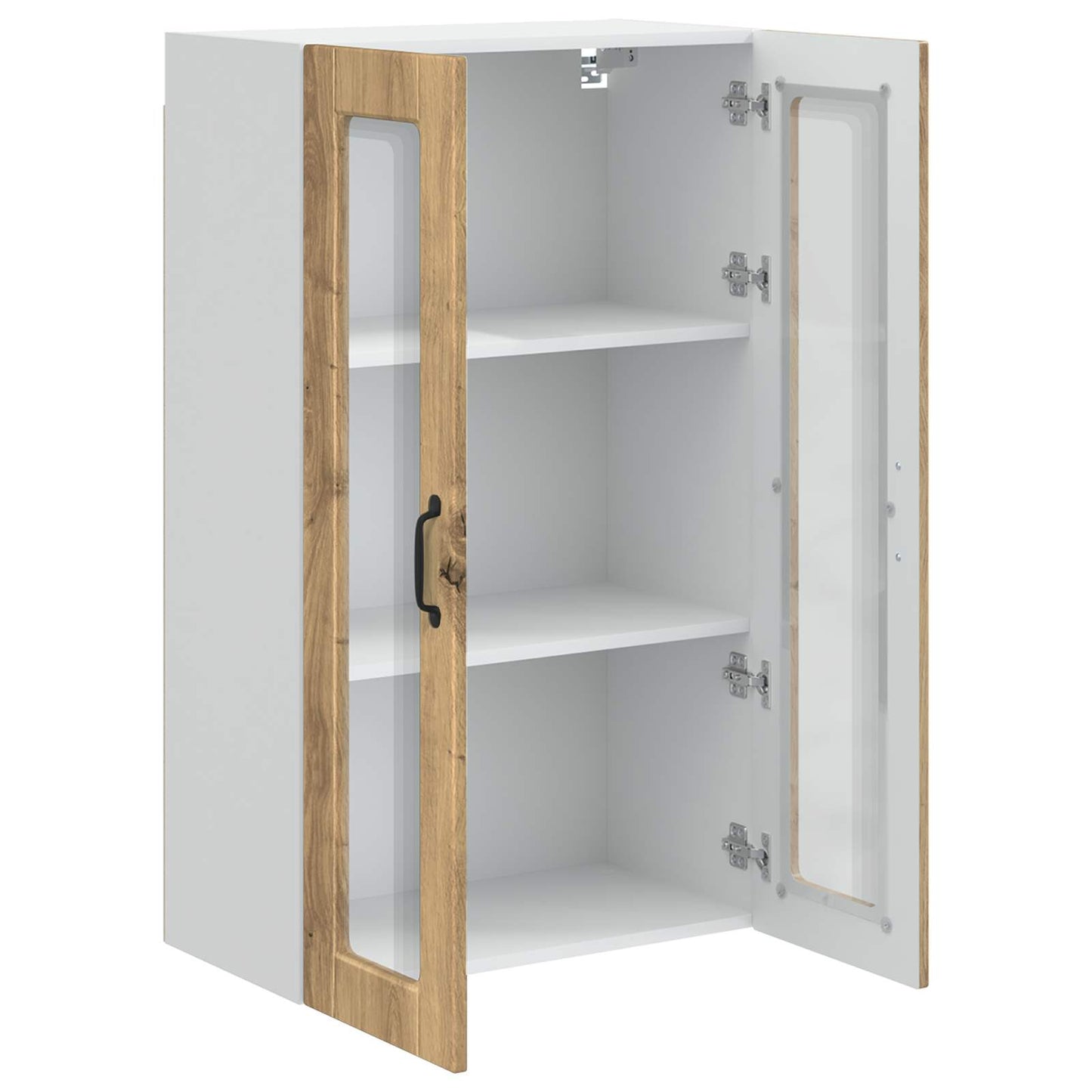 Wall Glass Cabinet PORTO Artisan Oak 60 x 31 x 100 cm