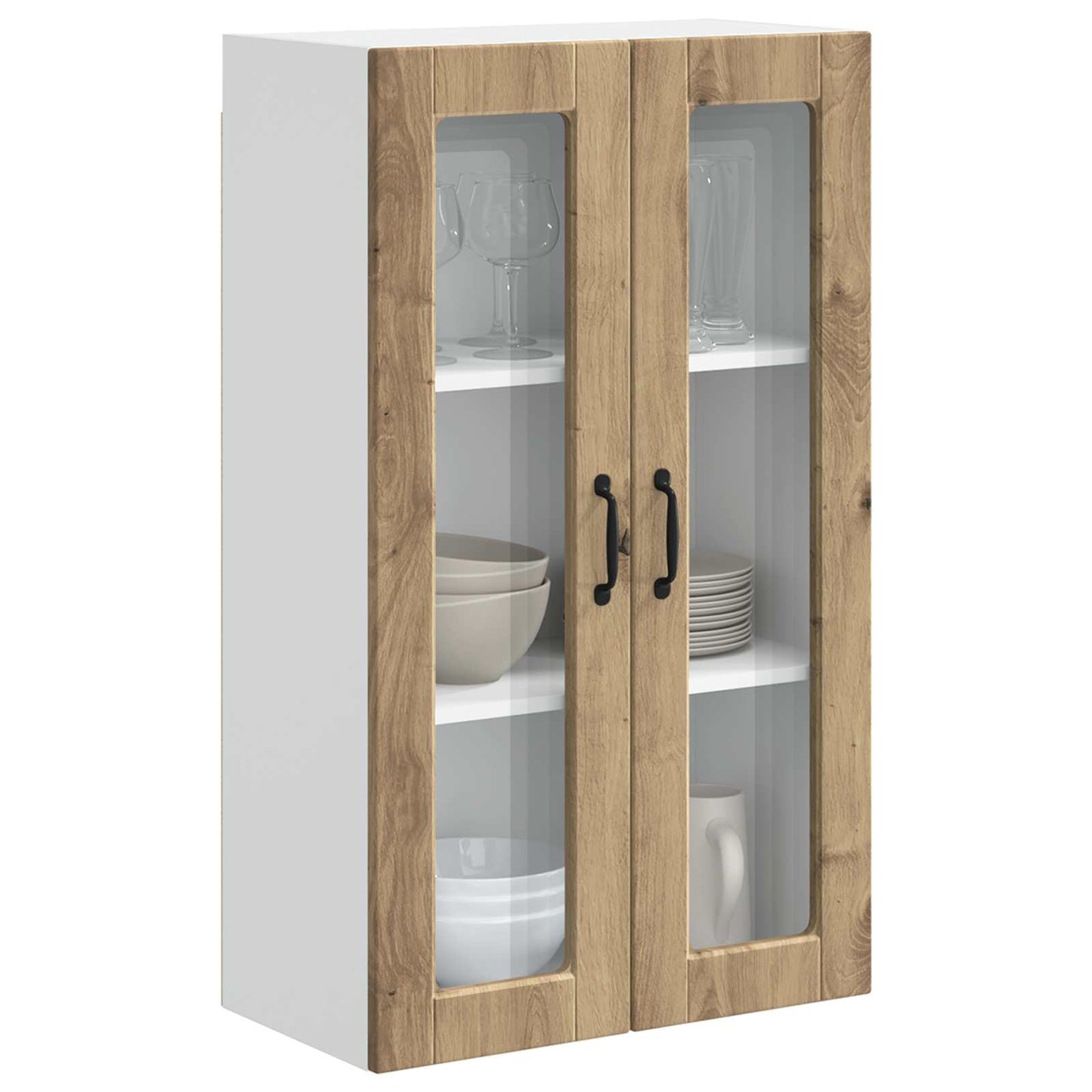 Wall Glass Cabinet PORTO Artisan Oak 60 x 31 x 100 cm