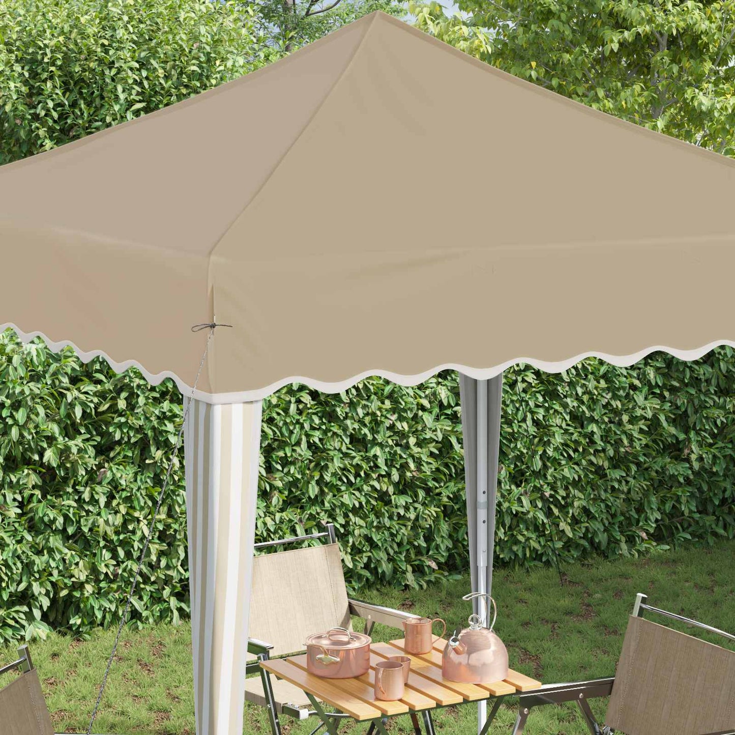 Pop-up Party Tent 195 x 195 x 245 cm Cream Oxford Fabric