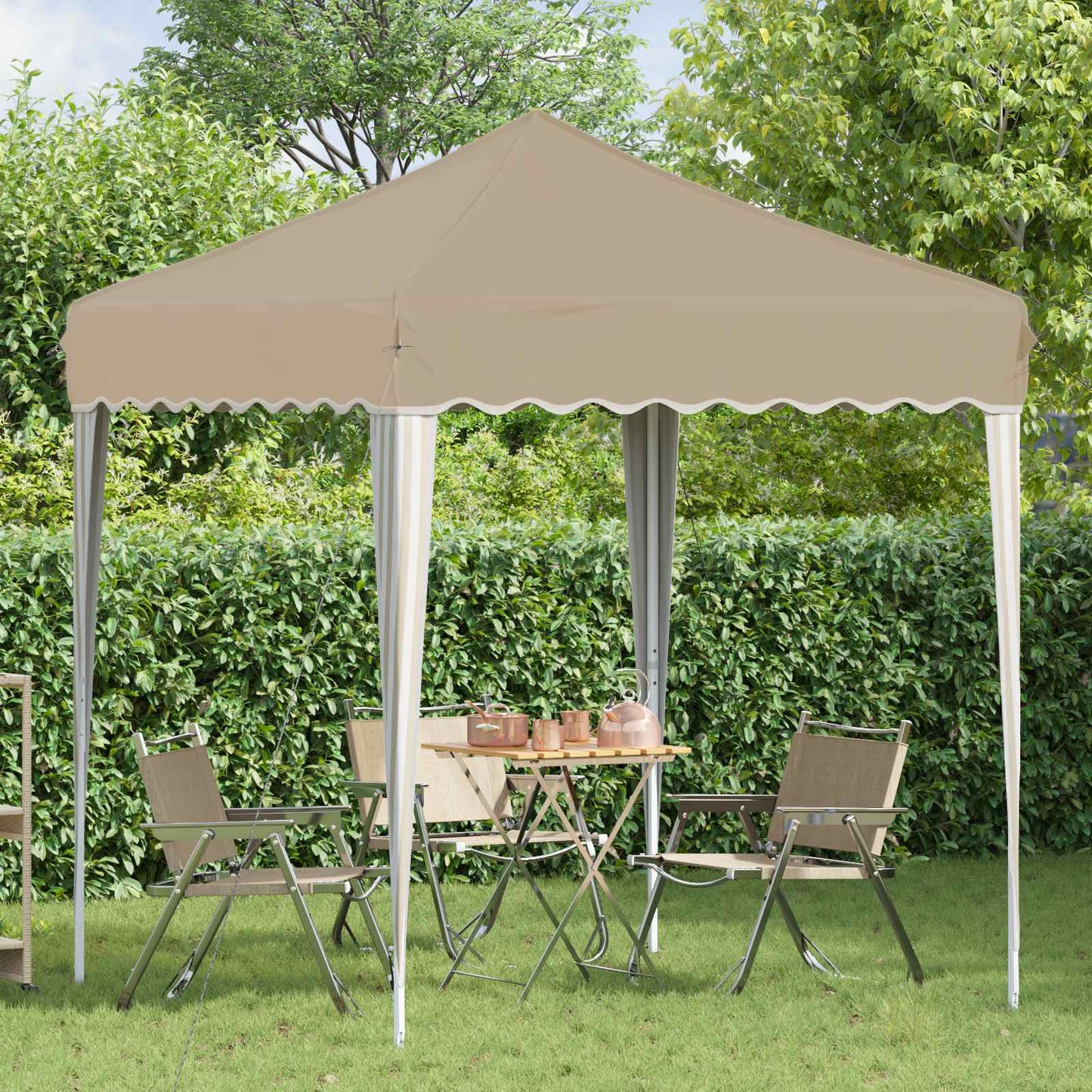 Pop-up Party Tent 195 x 195 x 245 cm Cream Oxford Fabric