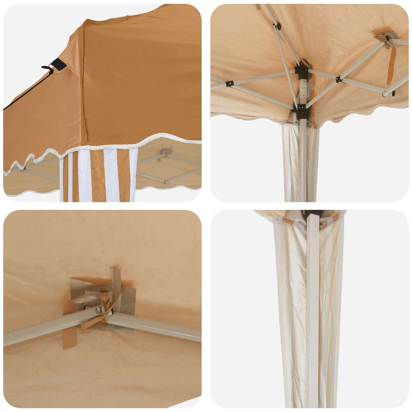 Pop-up Party Tent 195 x 195 x 245 cm Beige Oxford Fabric