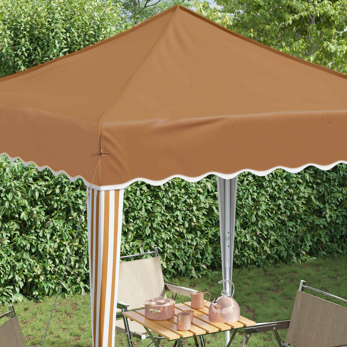 Pop-up Party Tent 195 x 195 x 245 cm Beige Oxford Fabric