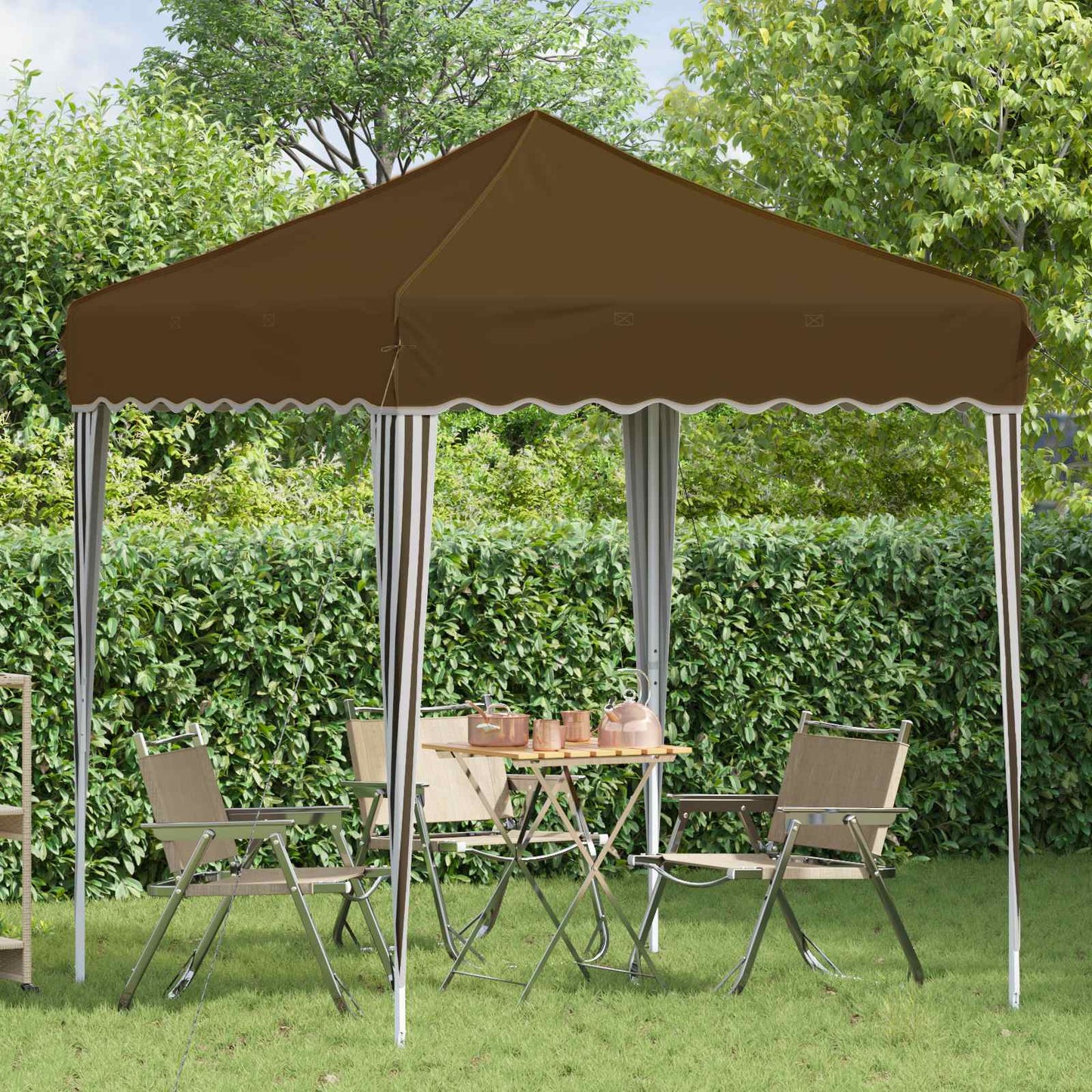 Pop-up Party Tent 195 x 195 x 245 cm Taupe Oxford Fabric