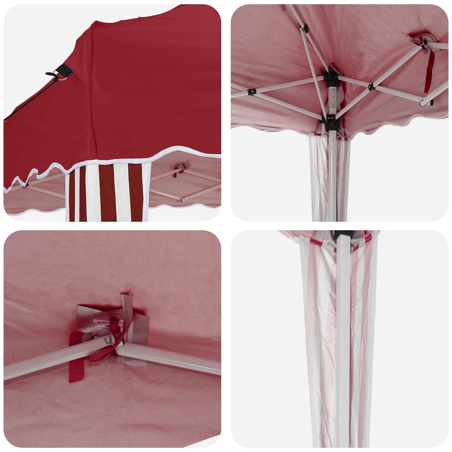Pop-up Party Tent 195 x 195 x 245 cm Burgundy Oxford Fabric