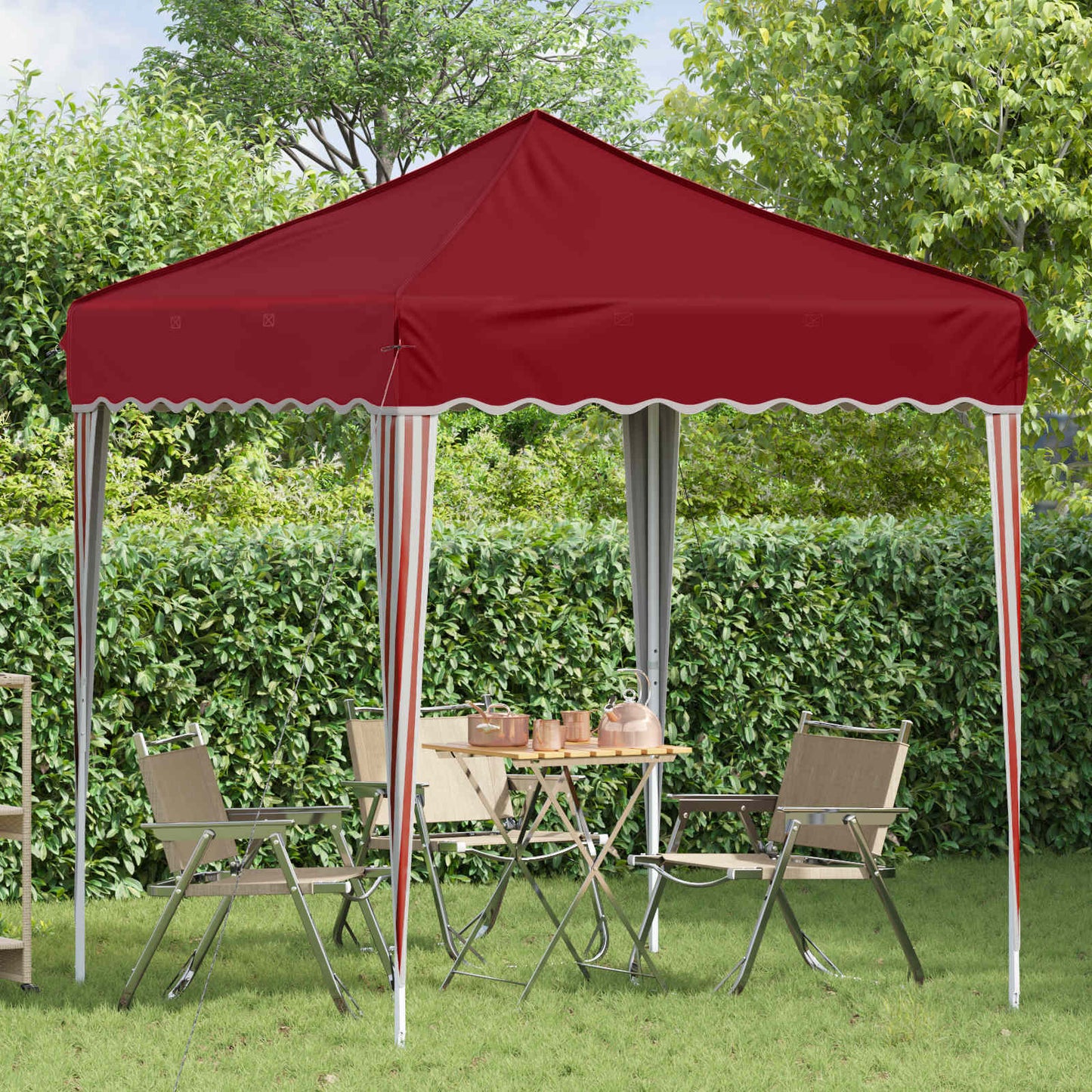 Pop-up Party Tent 195 x 195 x 245 cm Burgundy Oxford Fabric