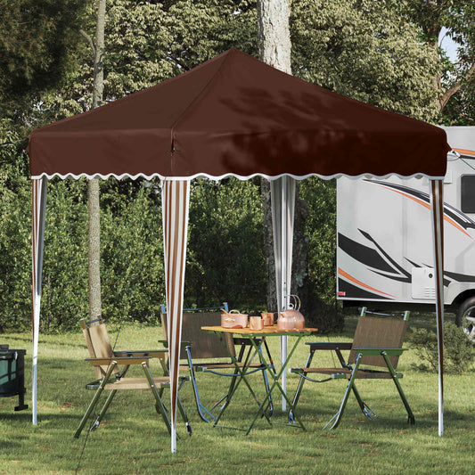 Pop-up Party Tent 195 x 195 x 245 cm Brown Oxford Fabric