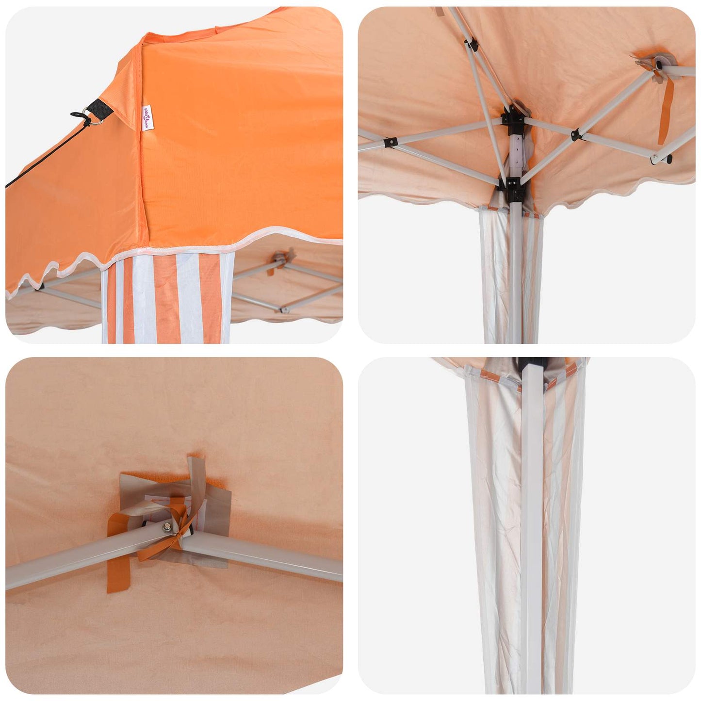 Pop-up Party Tent 195 x 195 x 245 cm Orange Oxford Fabric