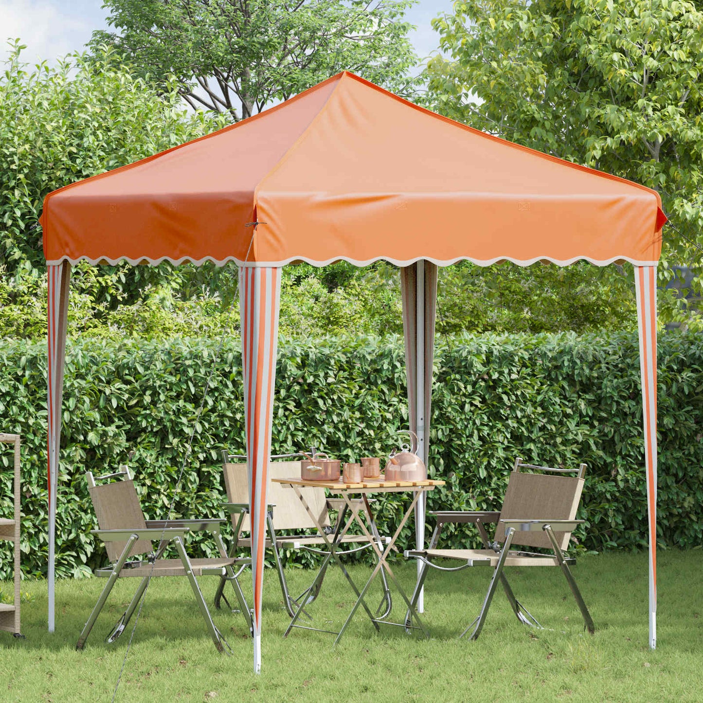 Pop-up Party Tent 195 x 195 x 245 cm Orange Oxford Fabric