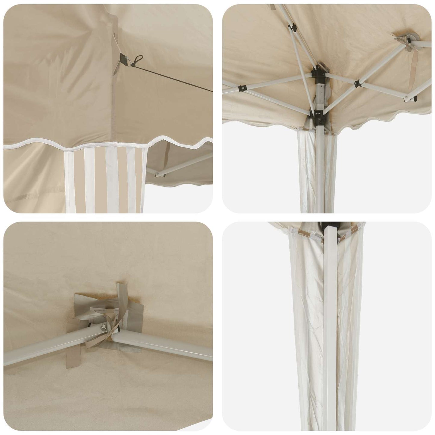 Pop-up Party Tent 195 x 195 x 245 cm Cream Oxford Fabric