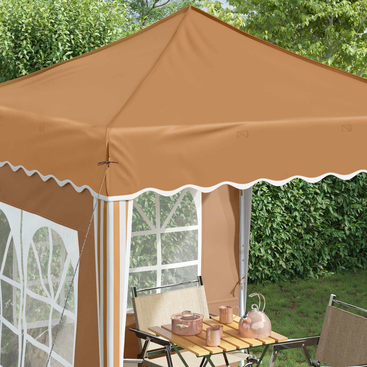 Pop-up Party Tent 195 x 195 x 245 cm Beige Oxford Fabric