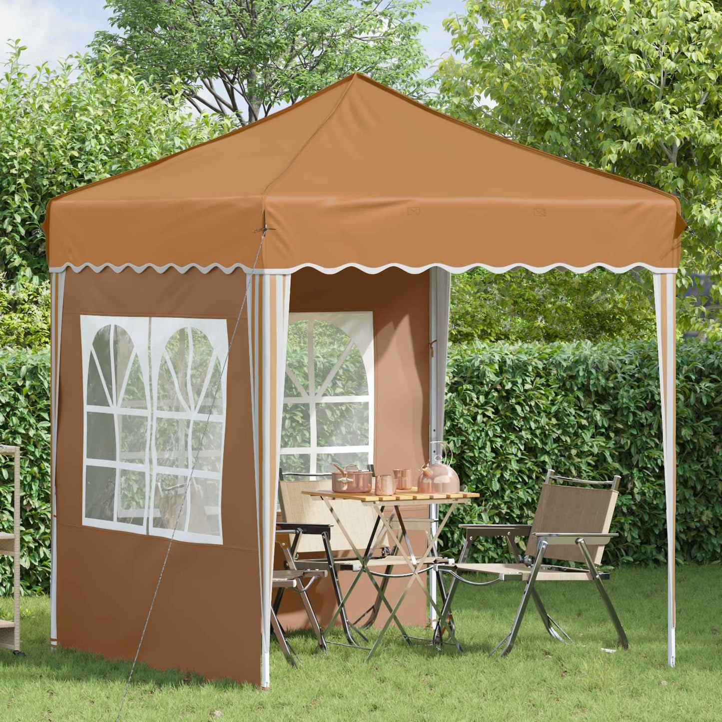 Pop-up Party Tent 195 x 195 x 245 cm Beige Oxford Fabric