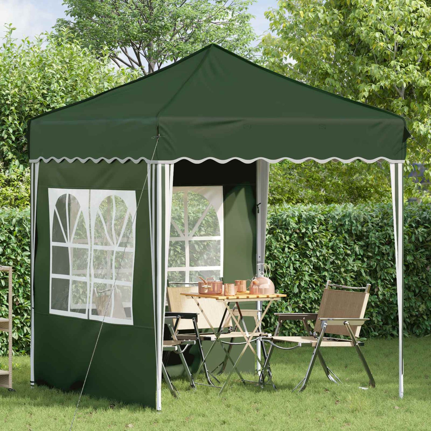 Pop-up Party Tent 195 x 195 x 245 cm Green Oxford Fabric