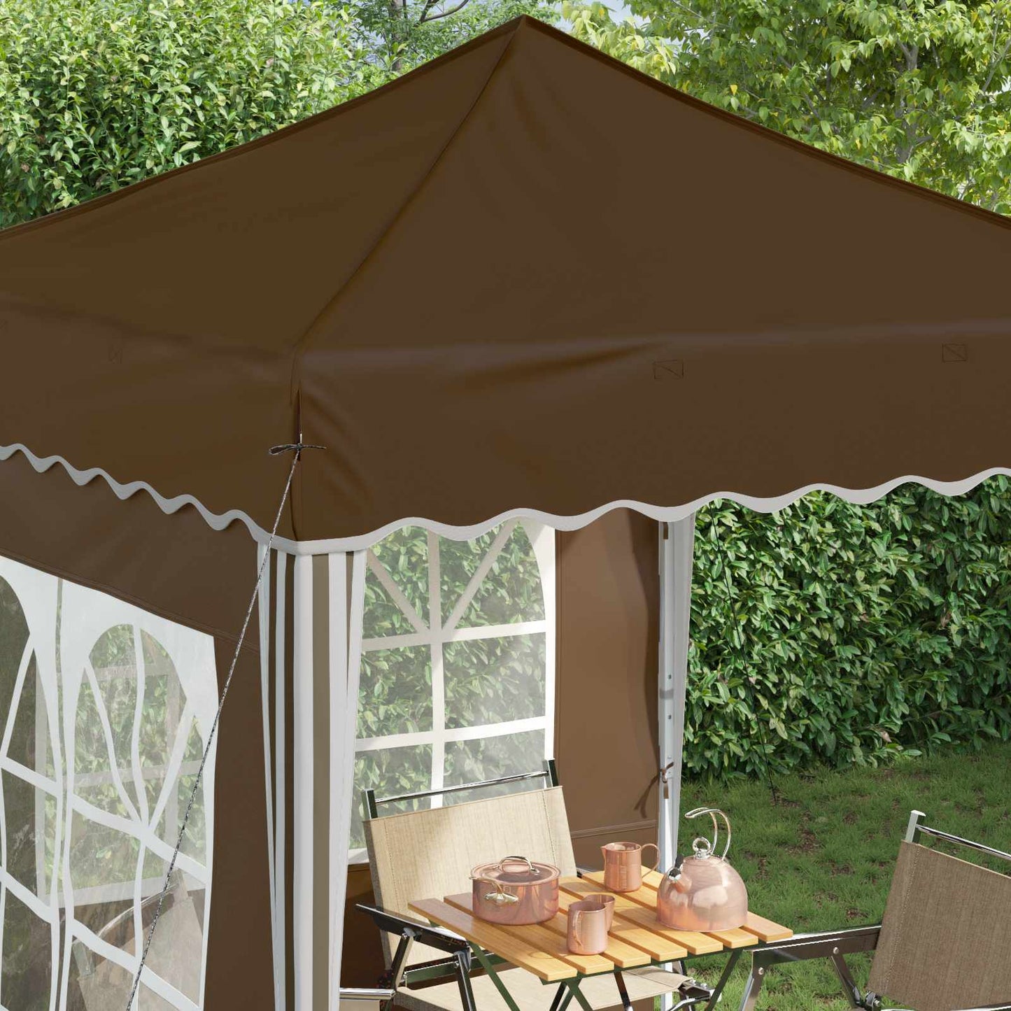 Pop-up Party Tent 195 x 195 x 245 cm Taupe Oxford Fabric