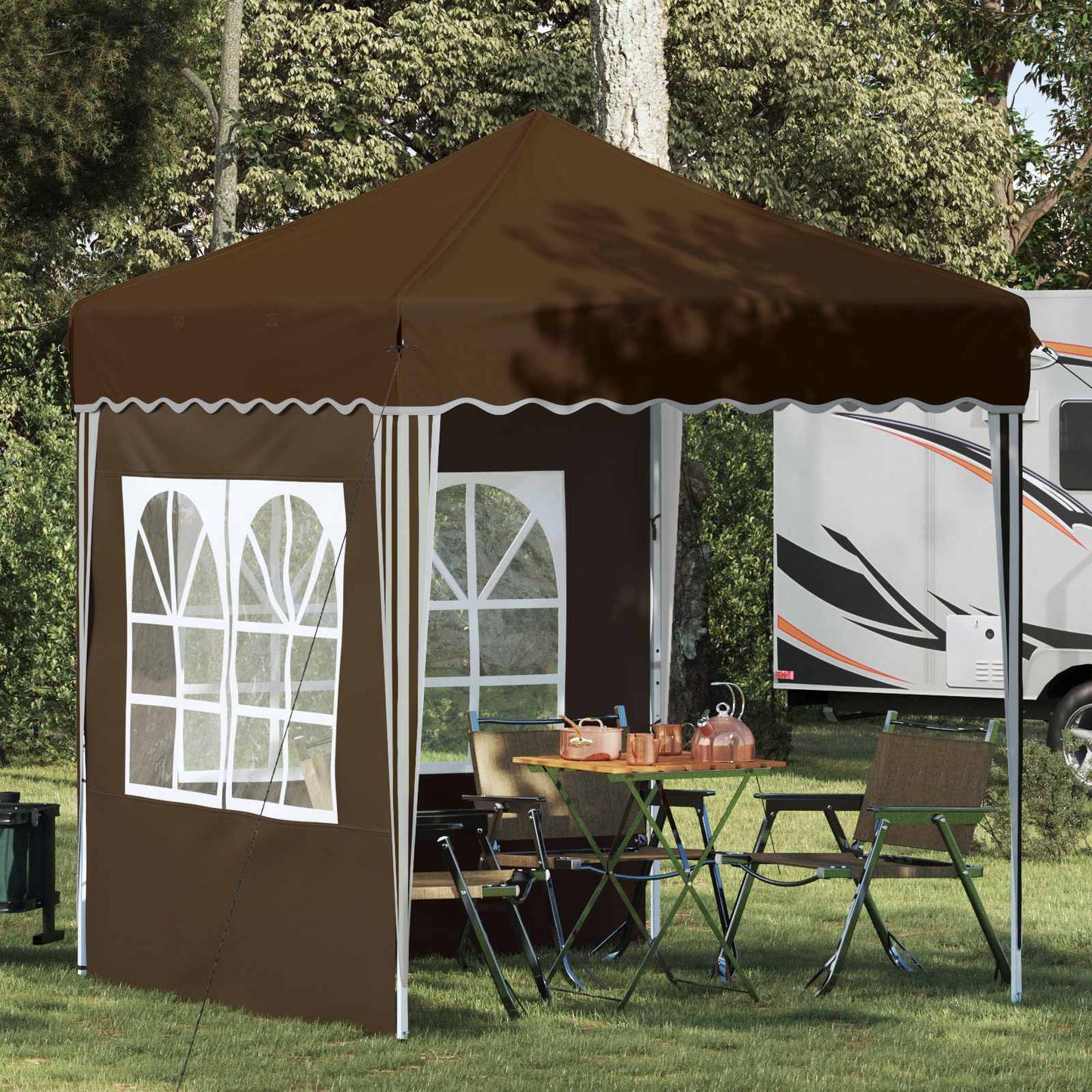 Pop-up Party Tent 195 x 195 x 245 cm Taupe Oxford Fabric