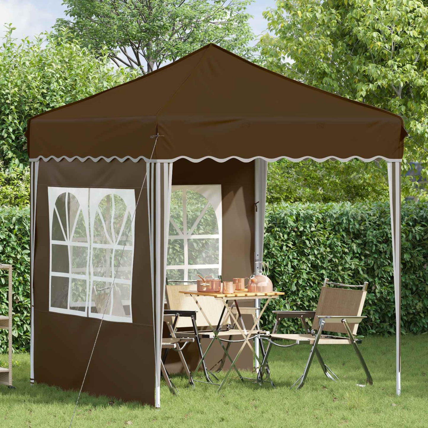 Pop-up Party Tent 195 x 195 x 245 cm Taupe Oxford Fabric