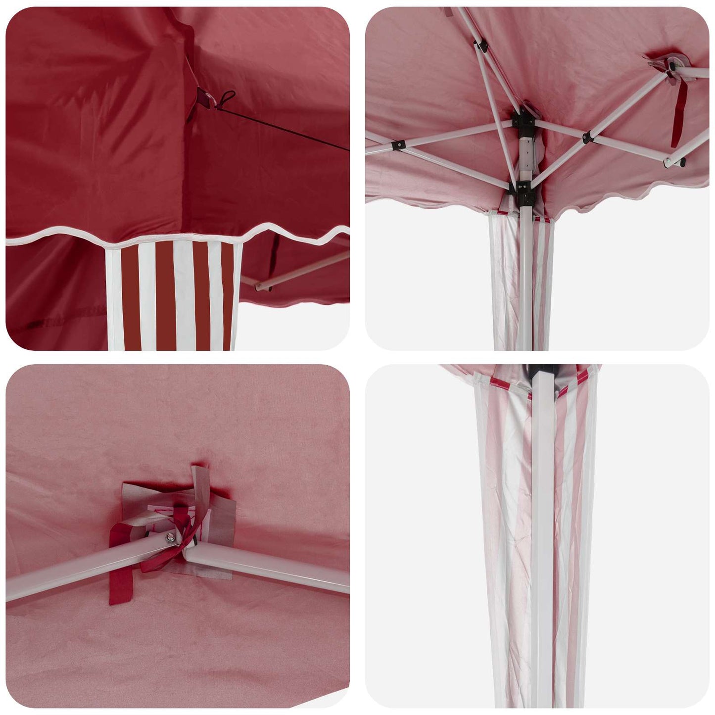 Pop-up Party Tent 195 x 195 x 245 cm Burgundy Oxford Fabric