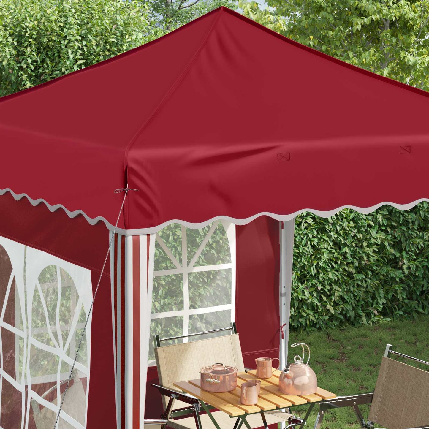 Pop-up Party Tent 195 x 195 x 245 cm Burgundy Oxford Fabric