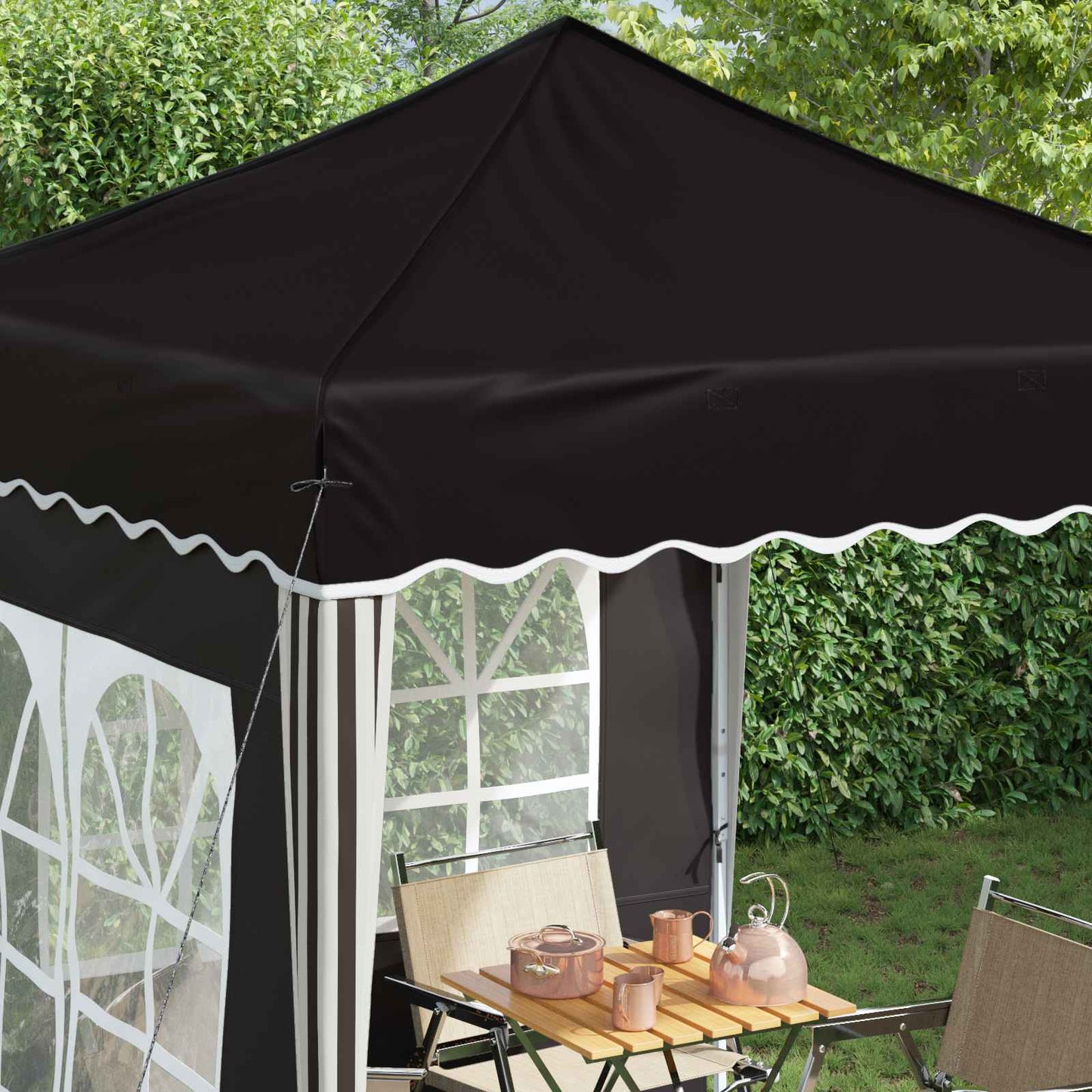 Pop-up Party Tent 195 x 195 x 245 cm Black Oxford Fabric