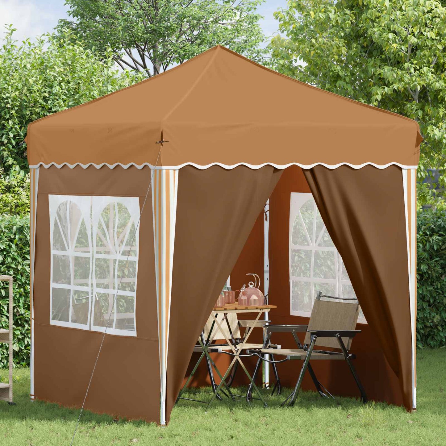 Pop-up Party Tent 195 x 195 x 245 cm Beige Oxford Fabric