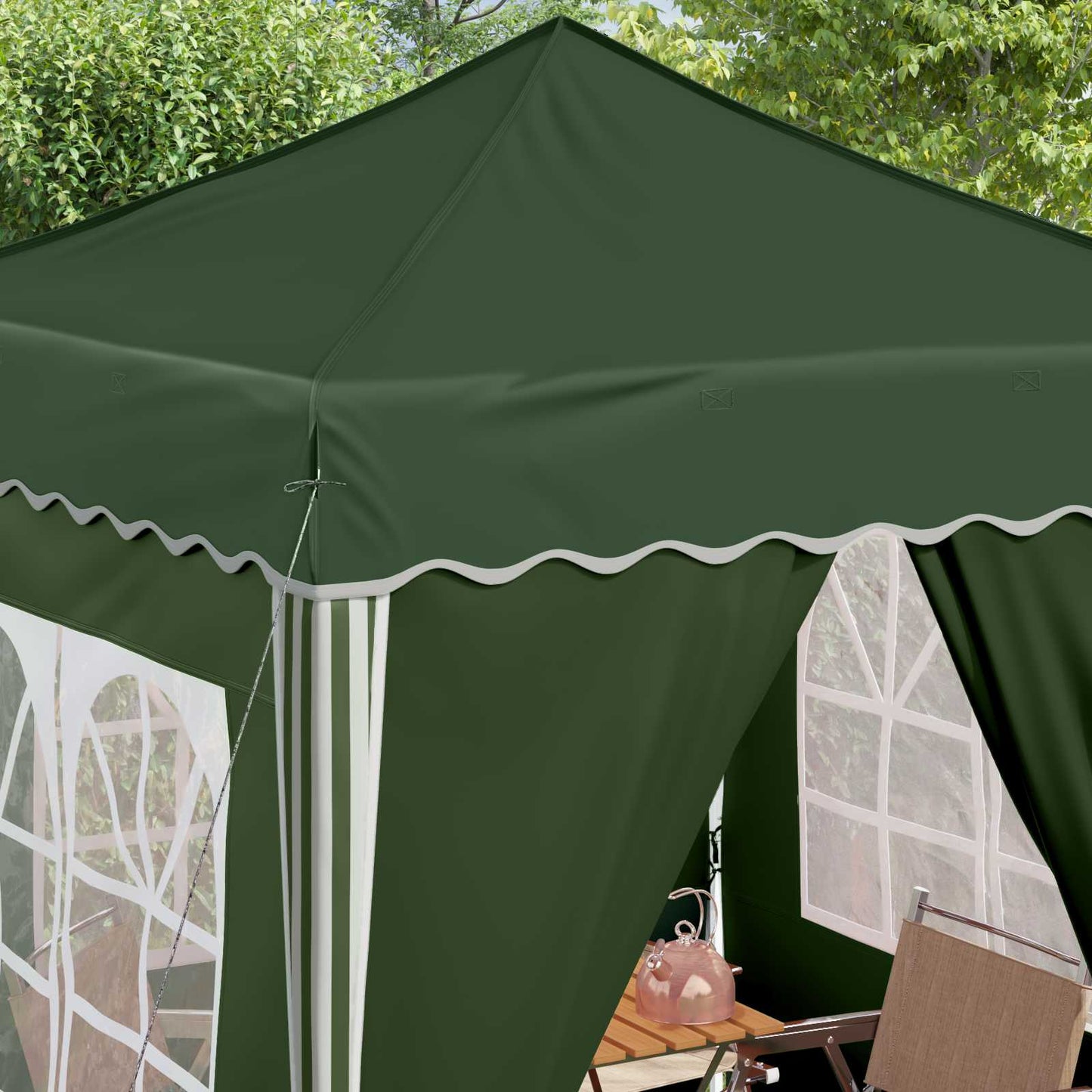 Pop-up Party Tent 195 x 195 x 245 cm Green Oxford Fabric