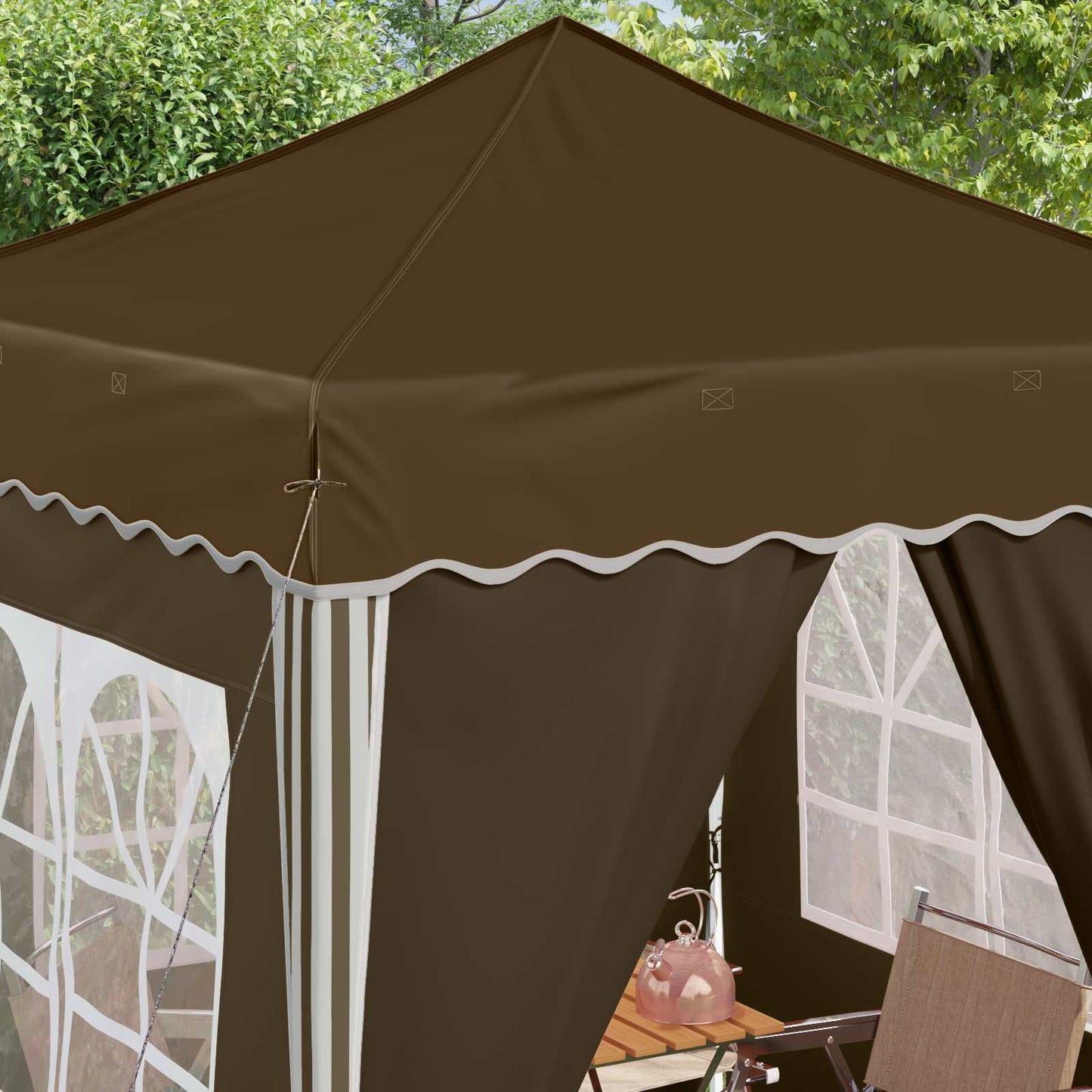 Pop-up Party Tent 195 x 195 x 245 cm Taupe Oxford Fabric