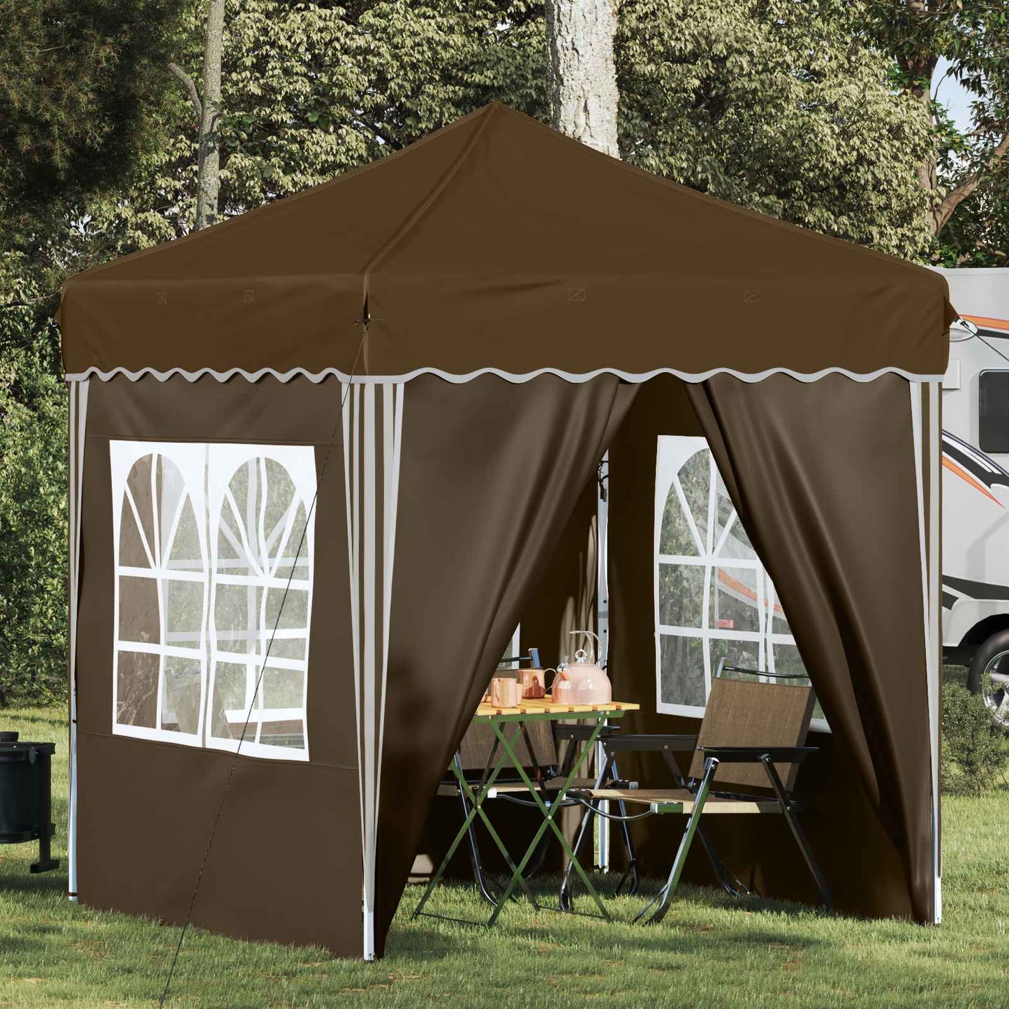 Pop-up Party Tent 195 x 195 x 245 cm Taupe Oxford Fabric