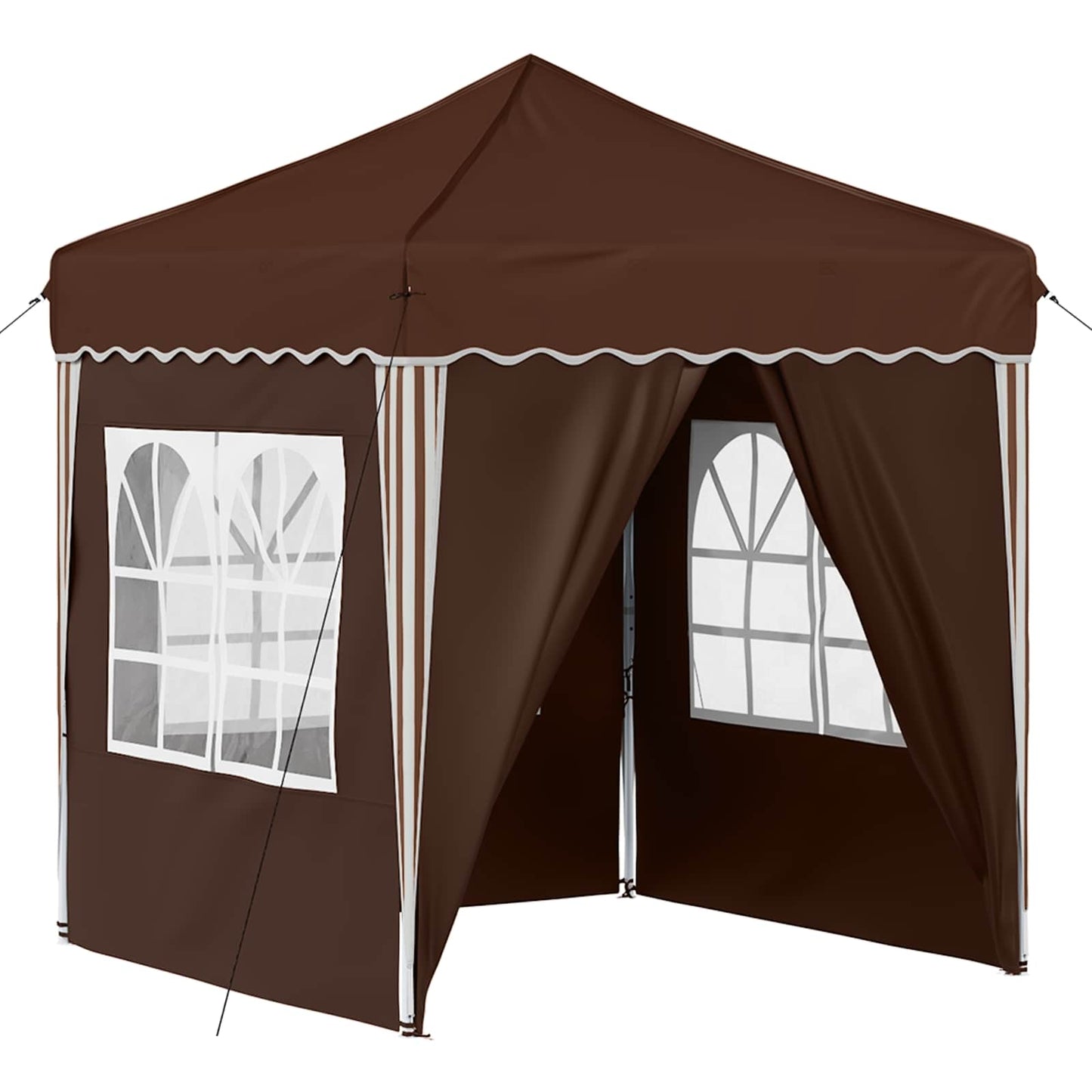Pop-up Party Tent 195 x 195 x 245 cm Brown Oxford Fabric